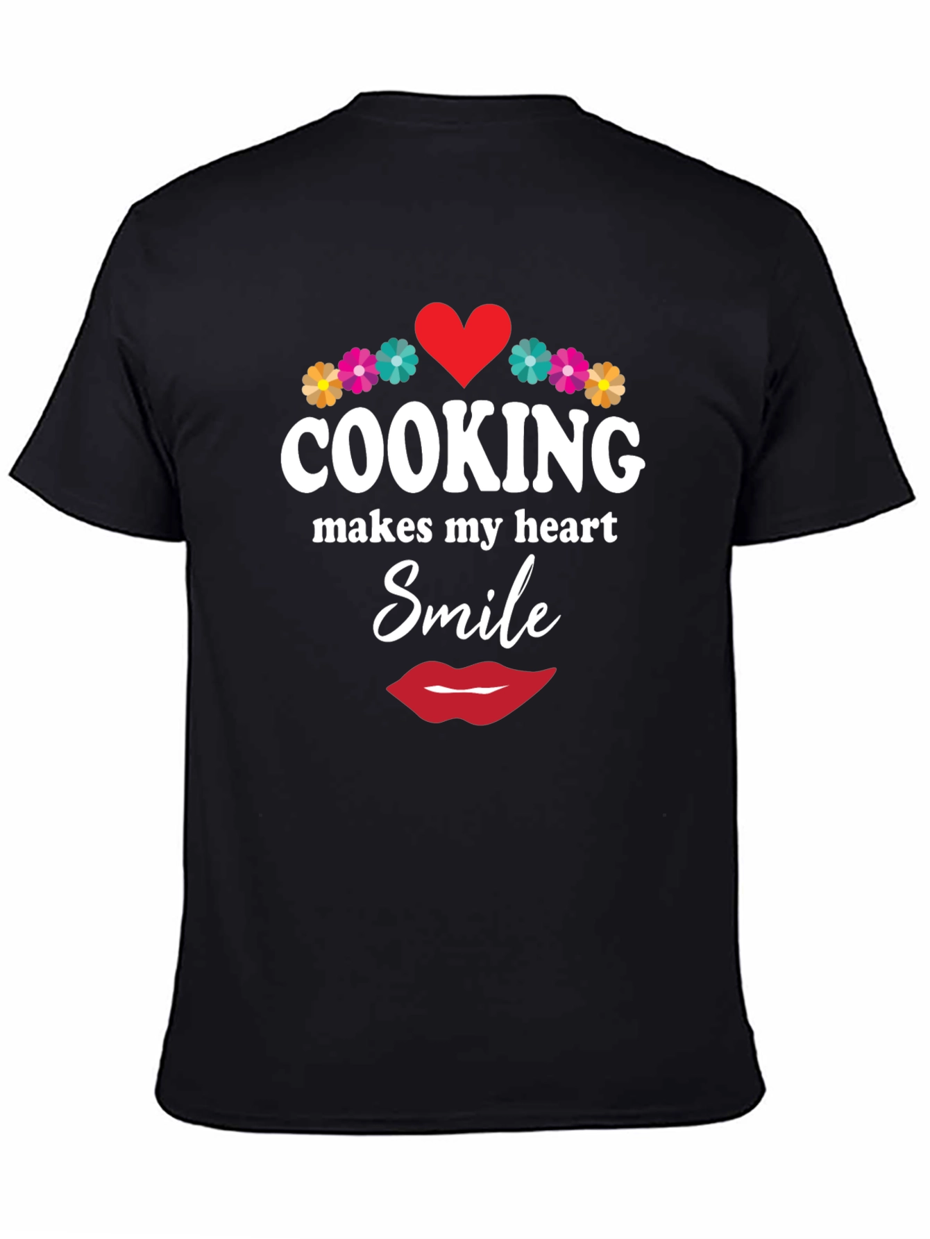 Cooking Makes My Heart Smile Black T-Shirt