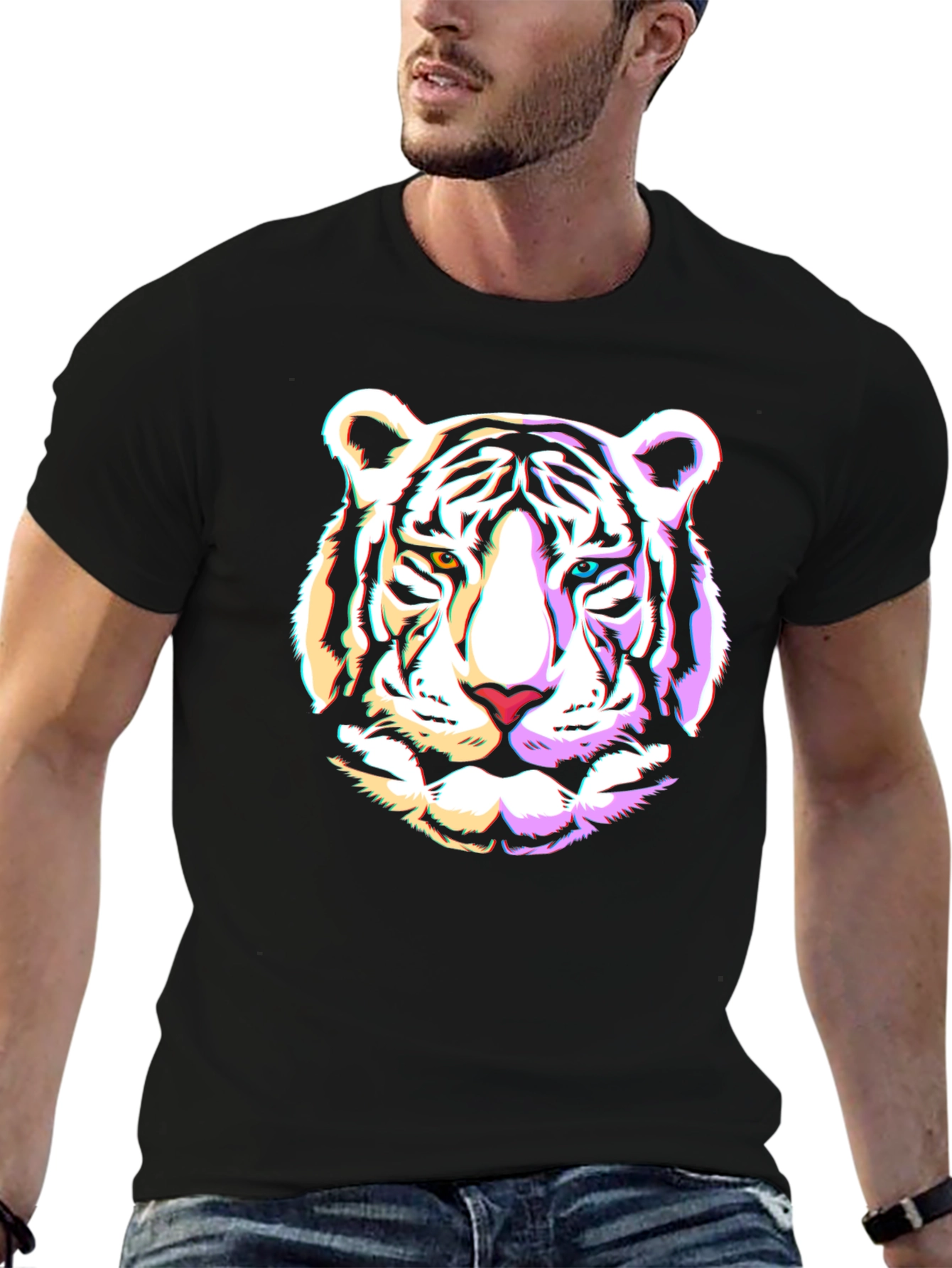 Cool Tiger Graphic Black T-Shirt