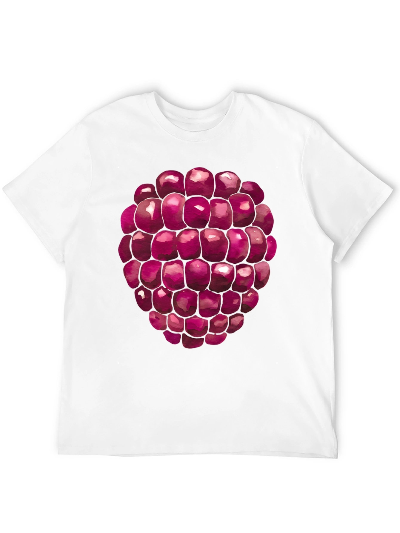 Raspberry Graphic Tee - Black Cotton T-Shirt