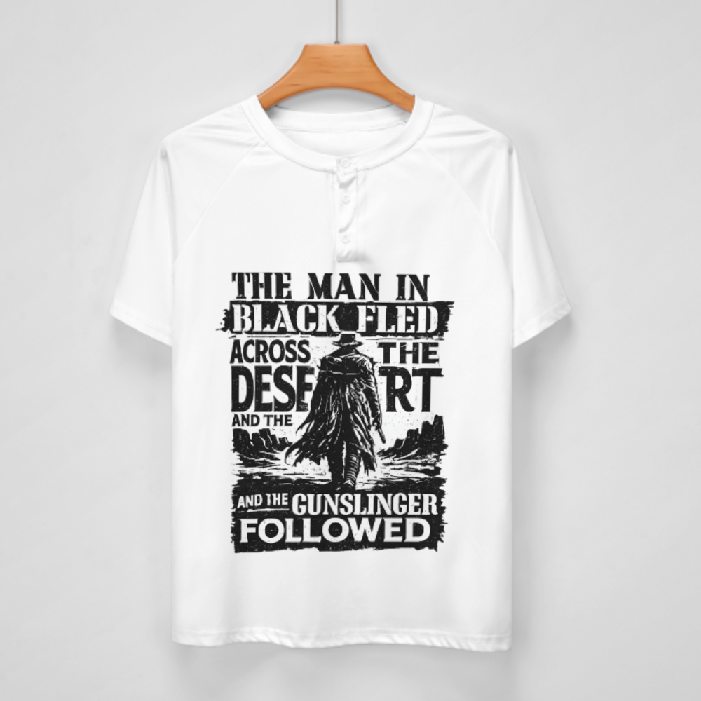The Gunslinger Followed Vintage Western Graphic T-Shirt – Dark Desert Cowboy Quote Tee(z199)