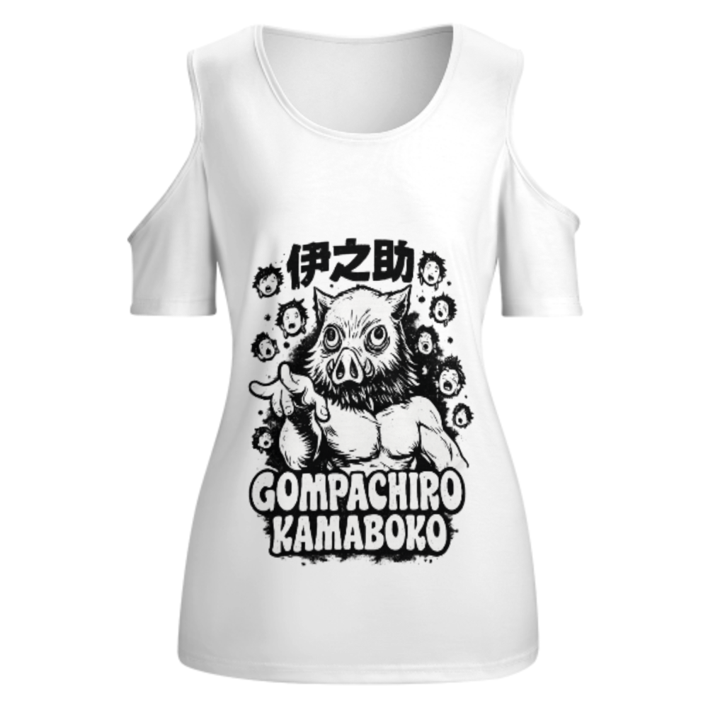 Gompachiro Kamaboko Graphic T-Shirt – Funny Boar Mask Anime Inspired Streetwear Tee(z177)