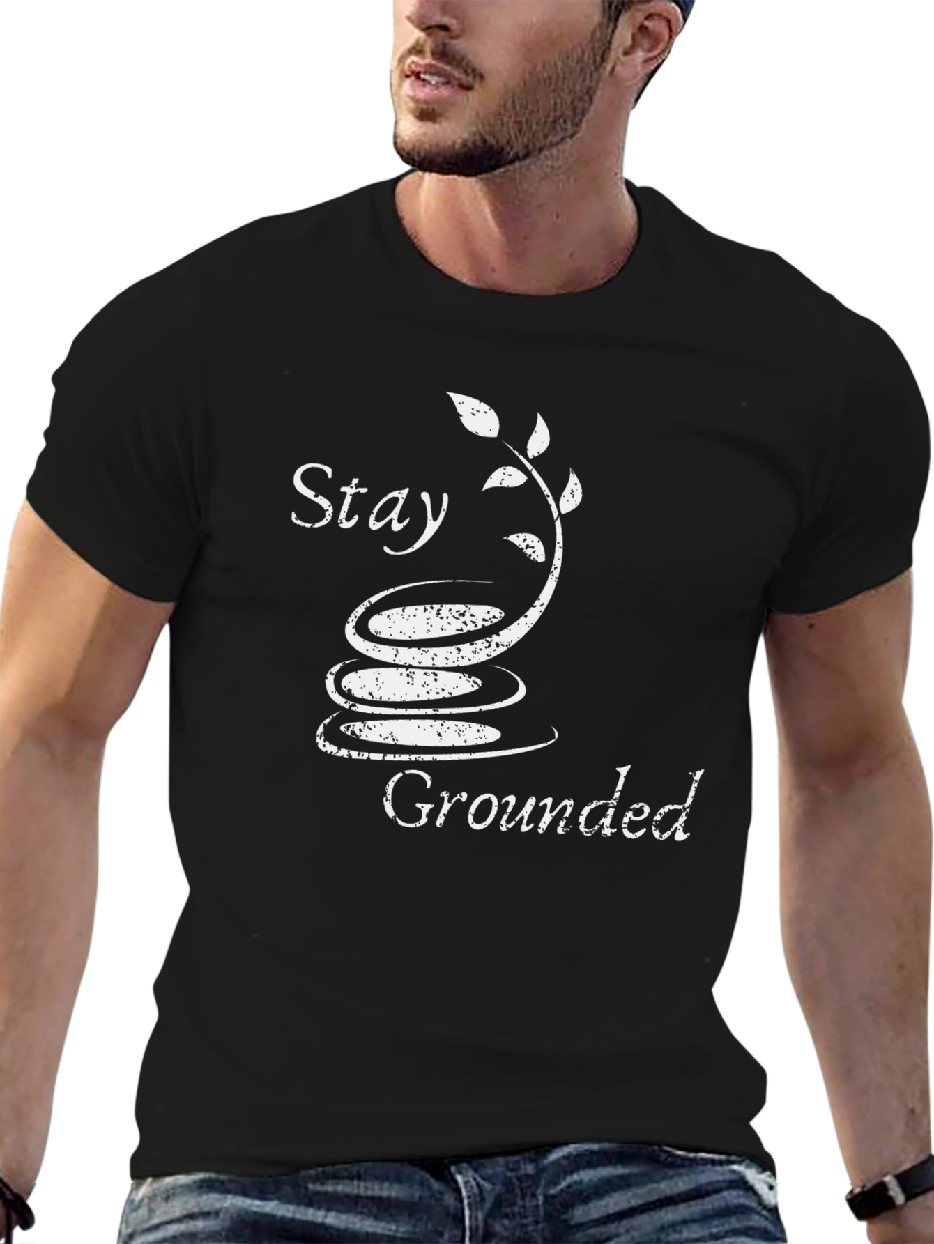 Stay Grounded T-Shirt - Zen Garden Design