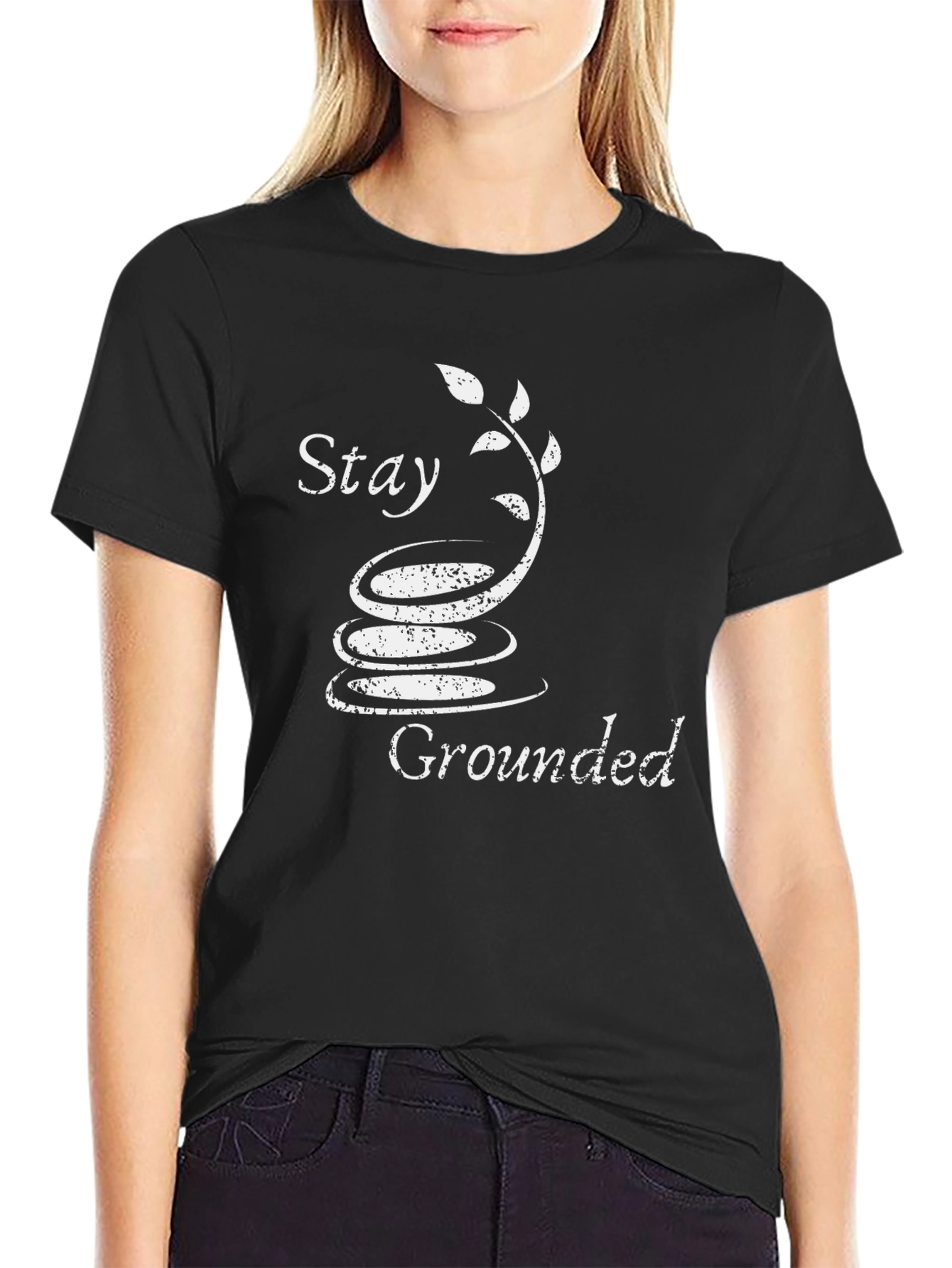 Stay Grounded T-Shirt - Zen Garden Design