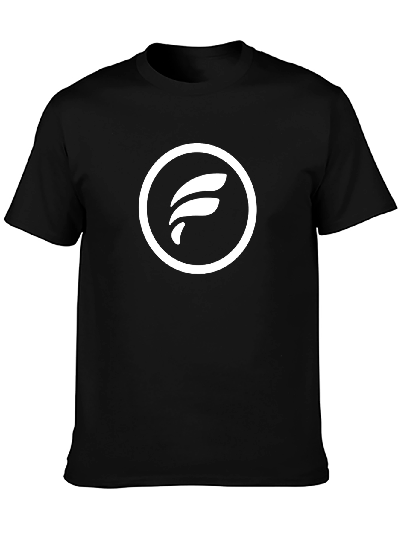 Black T-Shirt with White Circle Logo