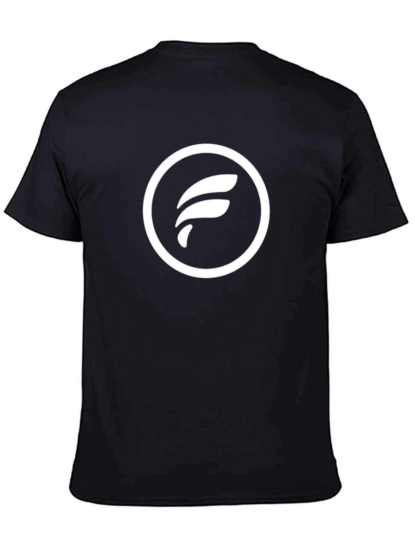 Black T-Shirt with White Circle Logo
