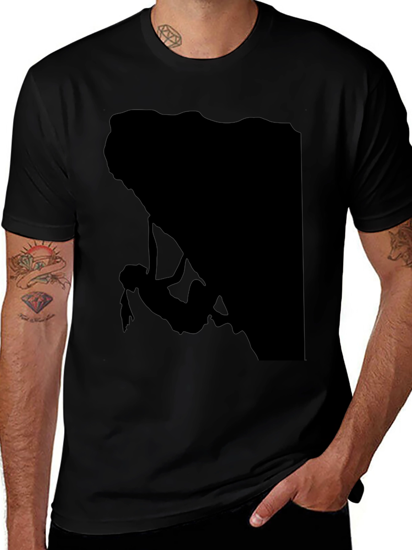 Climbing Silhouette Graphic Tee - Black