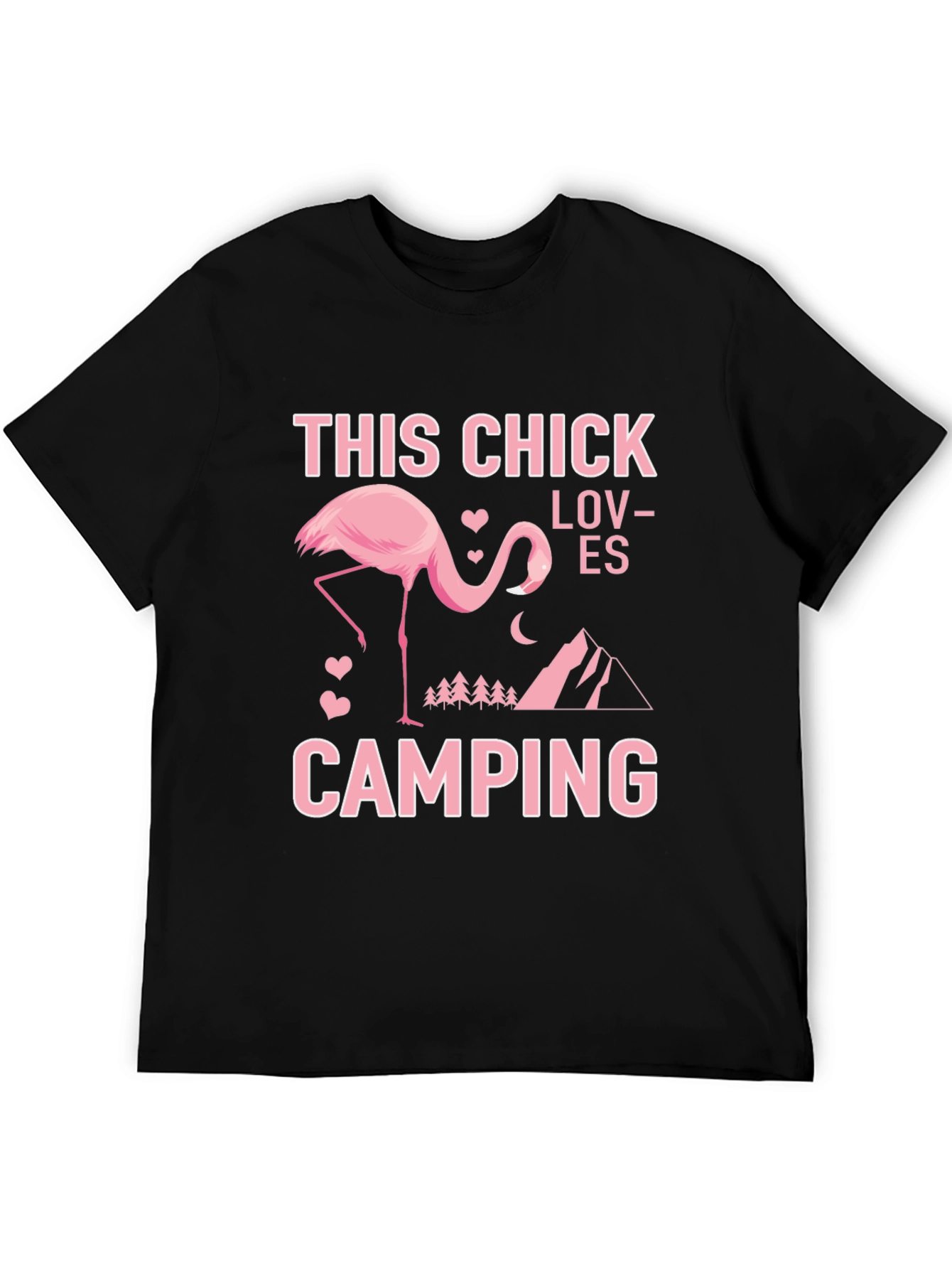 This Chick Loves Camping Flamingo Graphic Tee