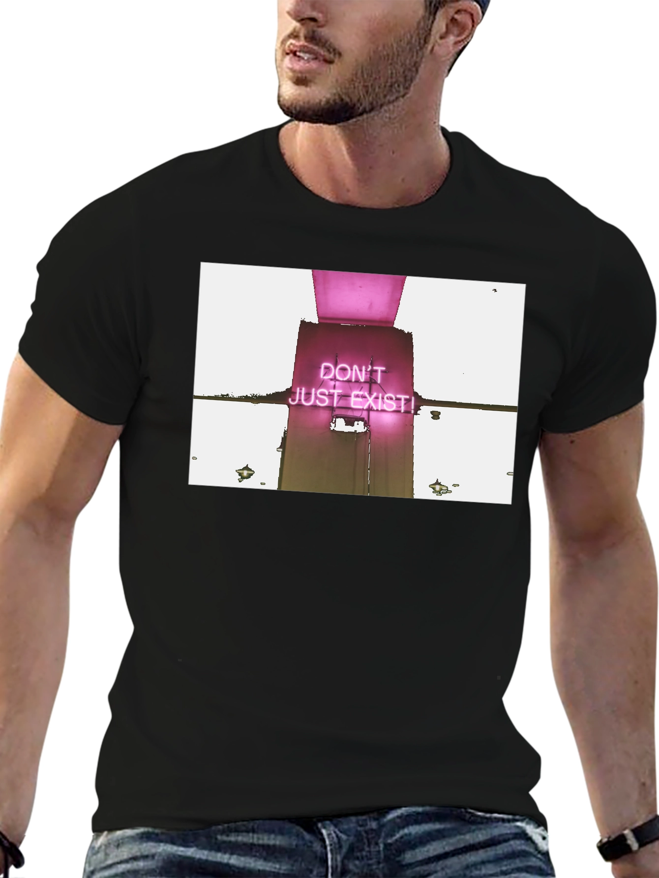 Dont Just Exist Tee - Statement Black T-Shirt