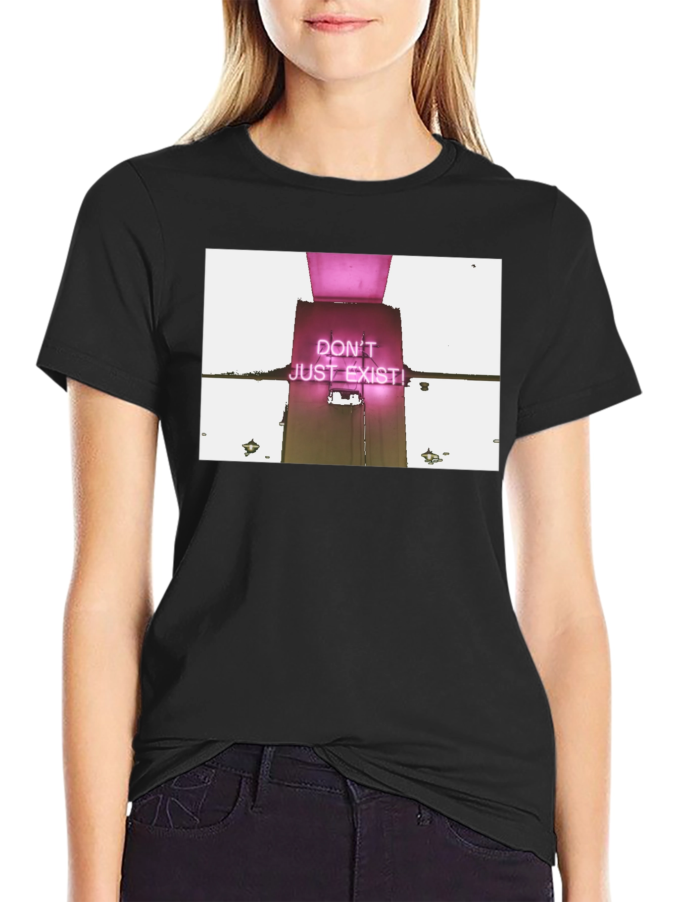 Dont Just Exist Tee - Statement Black T-Shirt