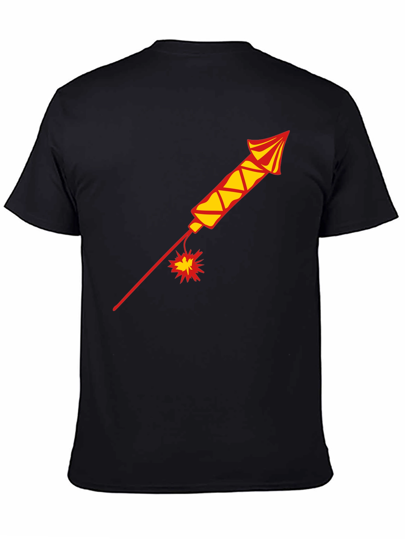 Black T-Shirt with Firework Design