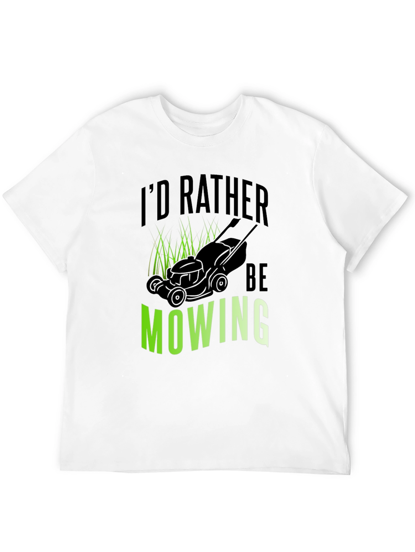 Id Rather Be Mowing Black Graphic Tee