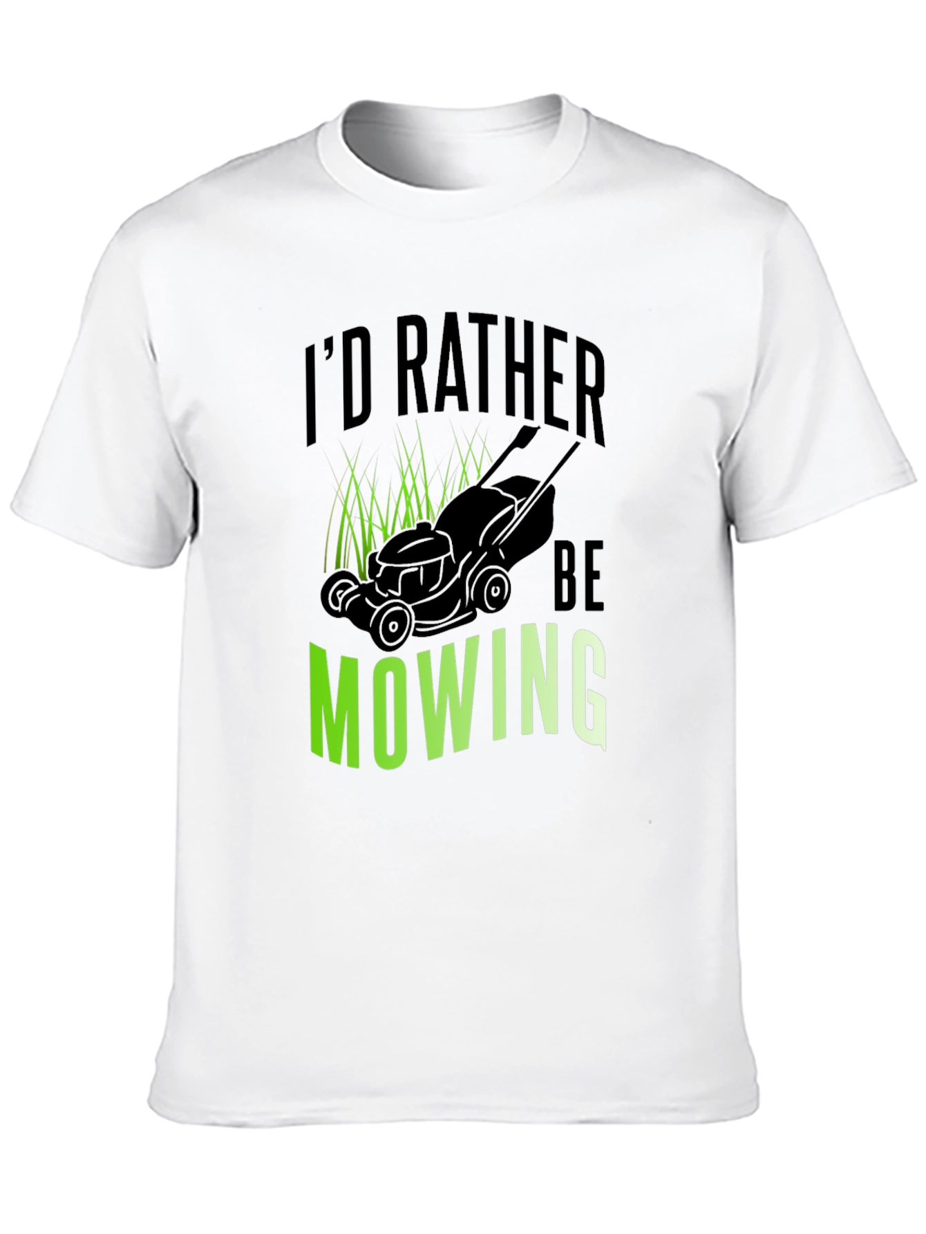 Id Rather Be Mowing Black Graphic Tee
