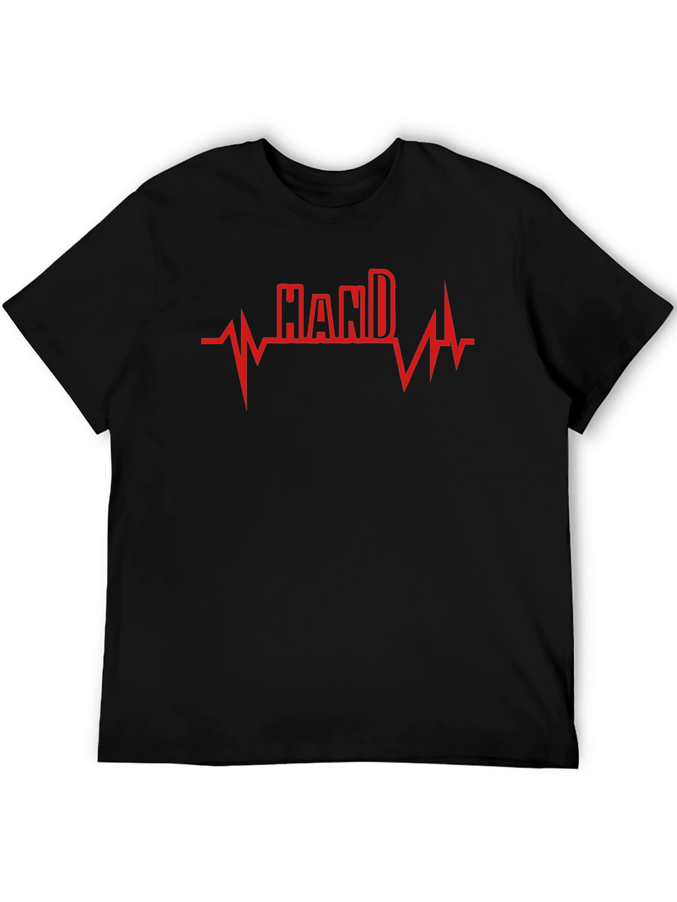 Hand Heartbeat Graphic Tee - Unisex Black T-Shirt