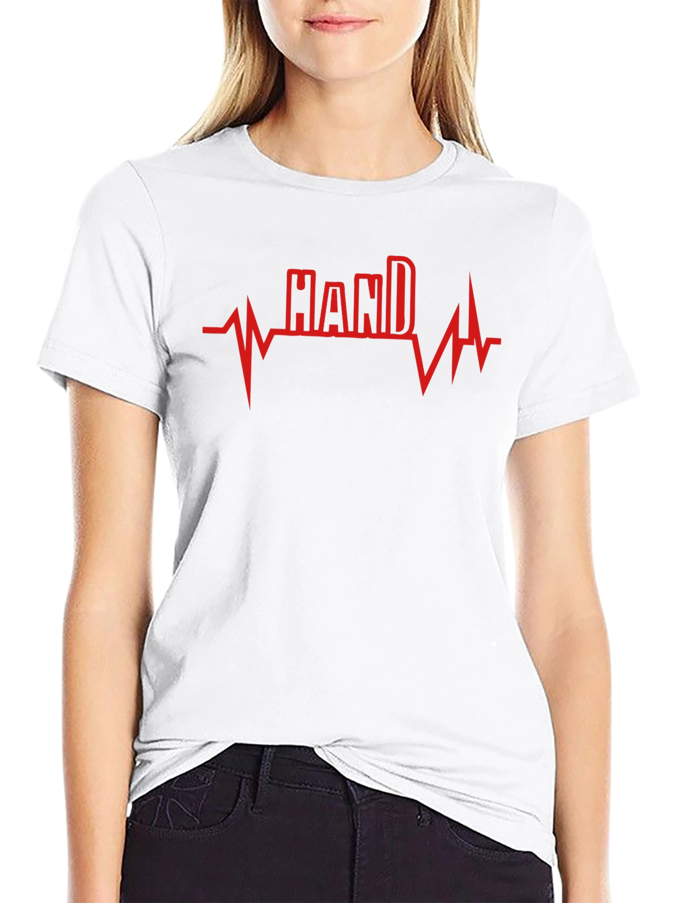 Hand Heartbeat Graphic Tee - Unisex Black T-Shirt