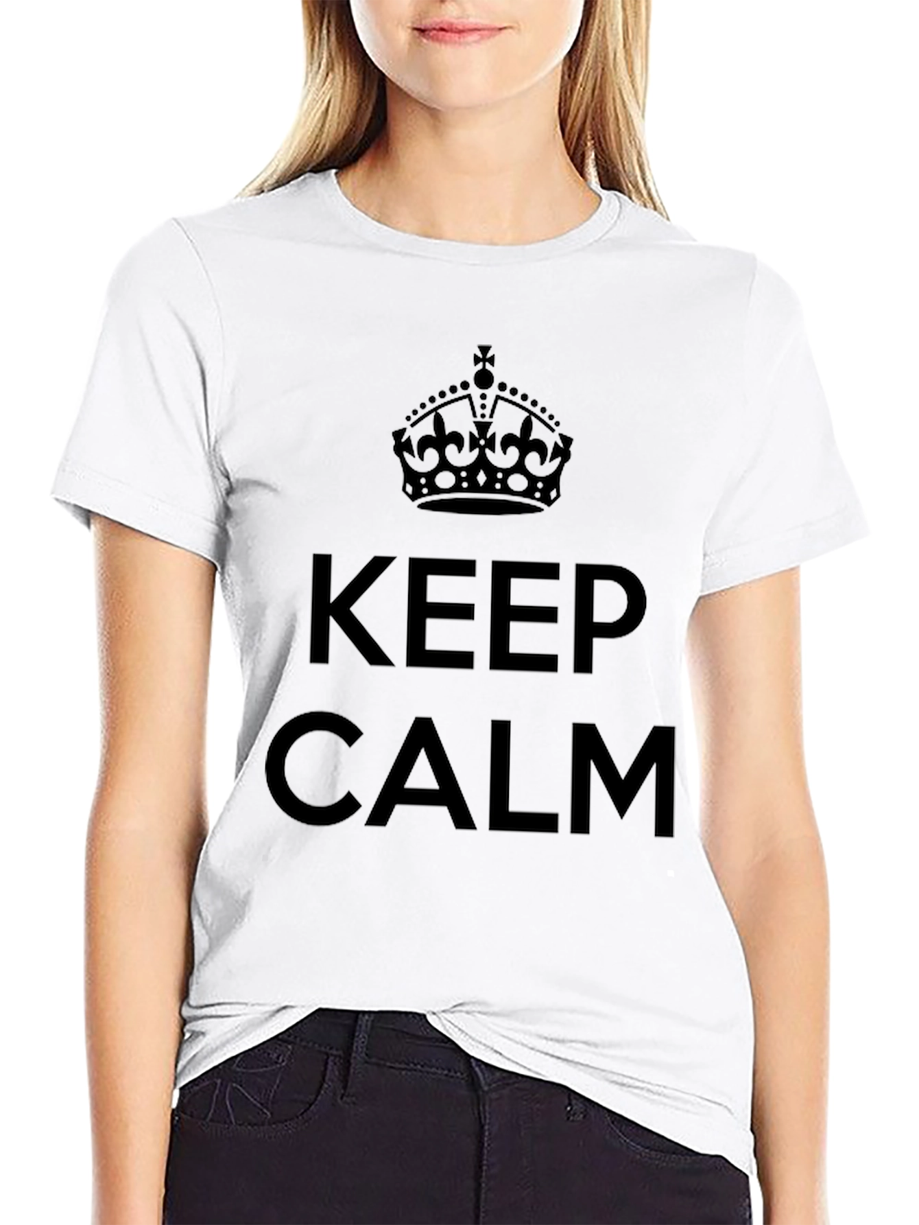 Keep Calm Crown Graphic Tee - Black