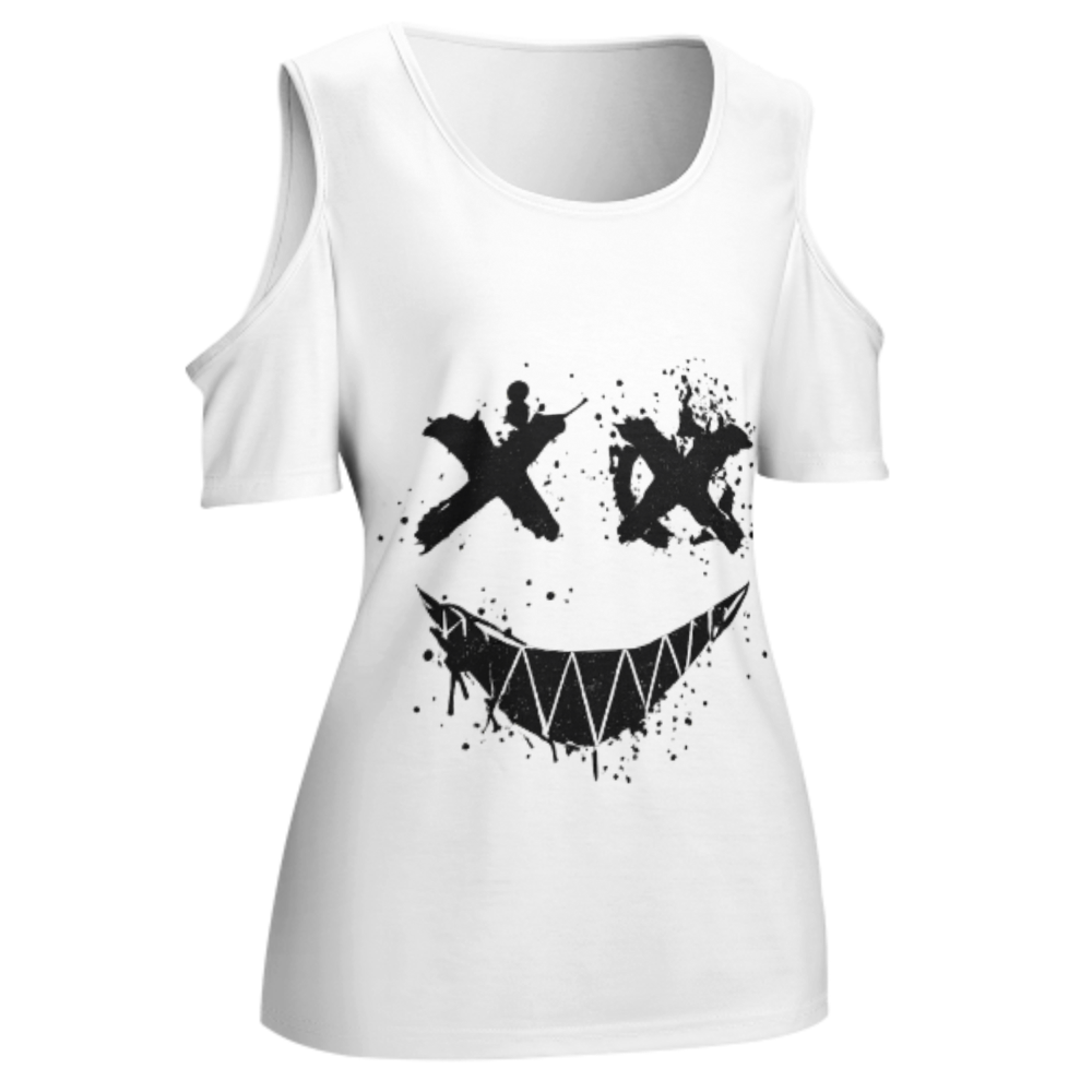 Graffiti Smile Face Graphic T-Shirt – Dark Streetwear Horror Inspired Tee(z179)
