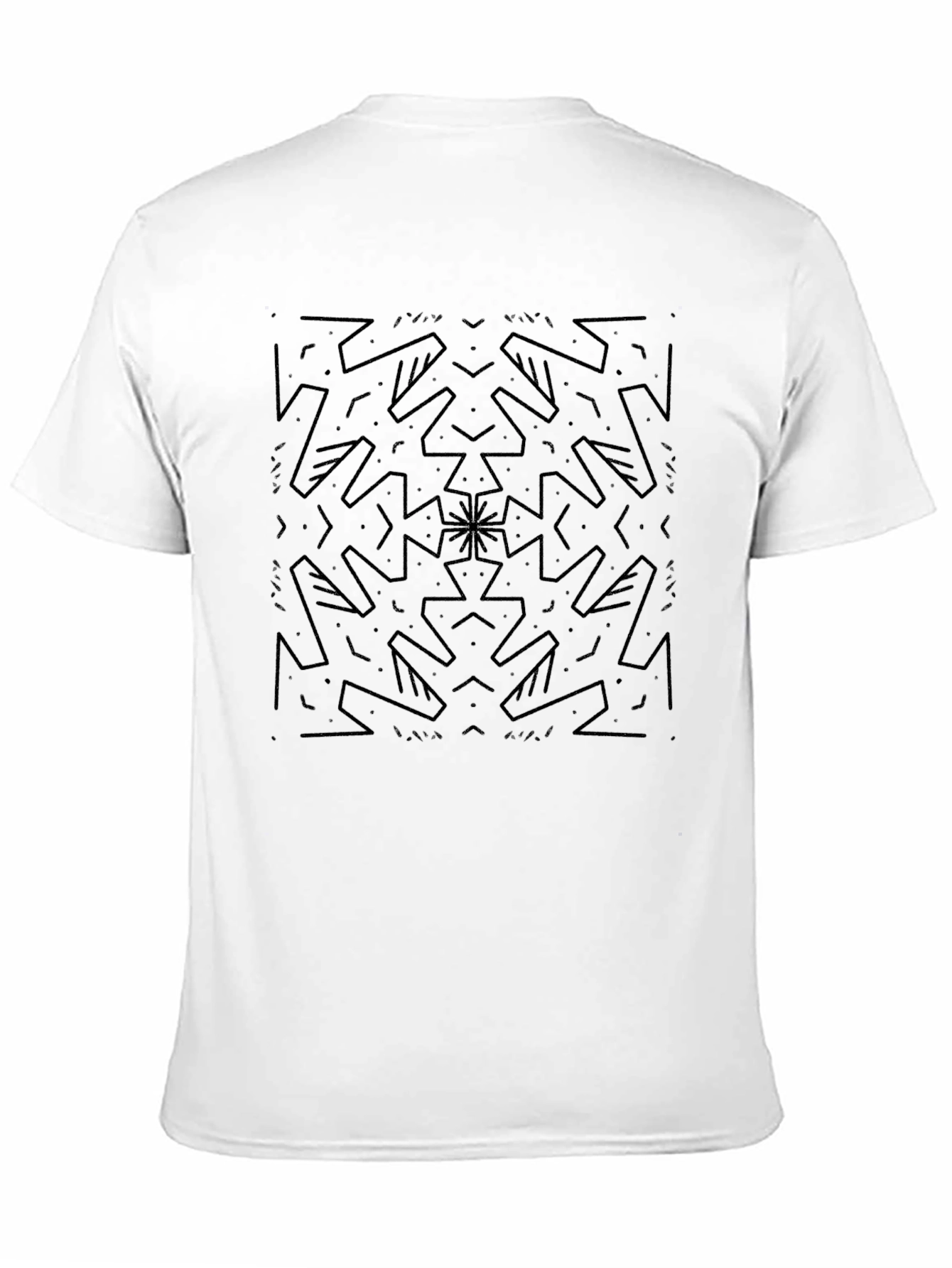 Abstract Geometric Print Black T-Shirt
