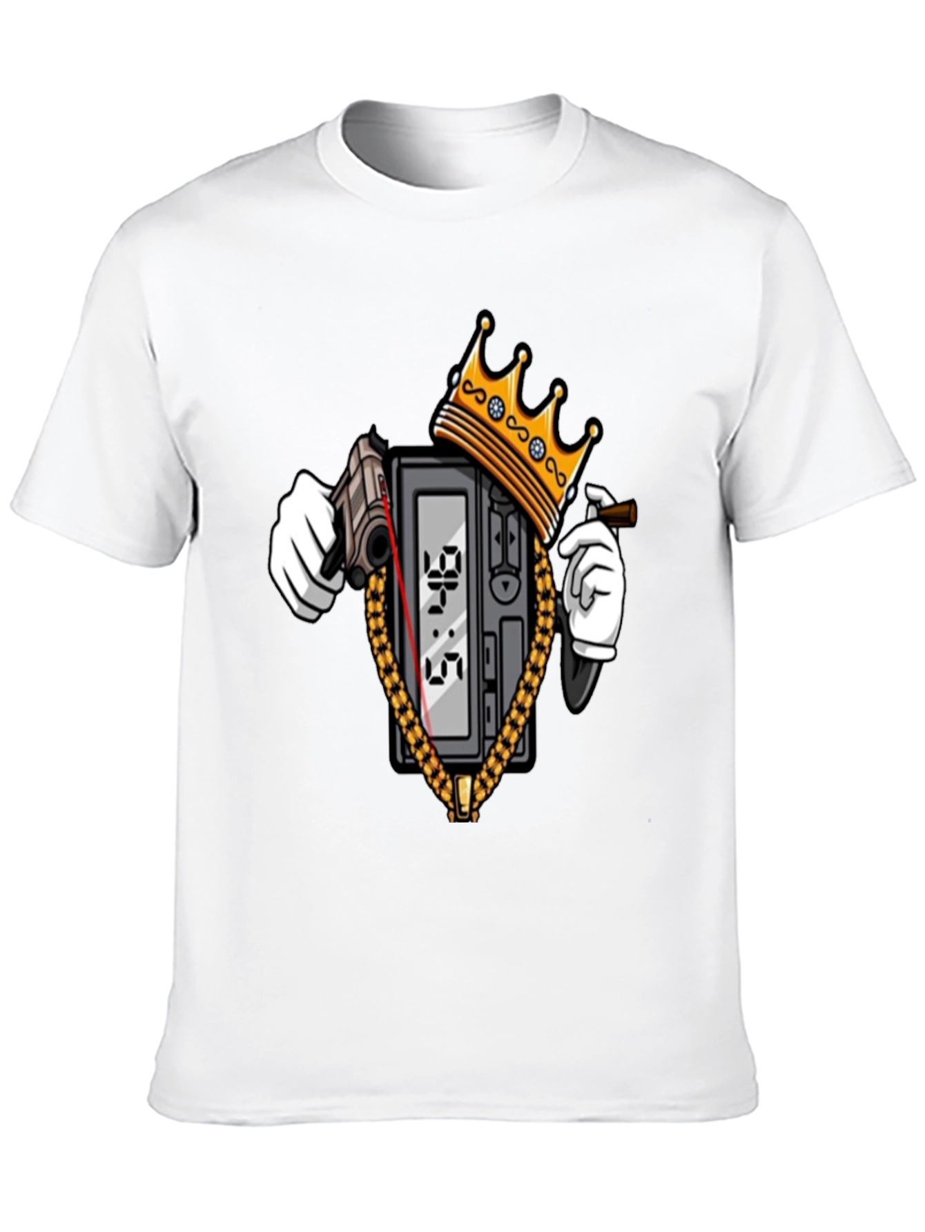 Gangster Clock T-Shirt - Black Crew Neck Graphic Tee