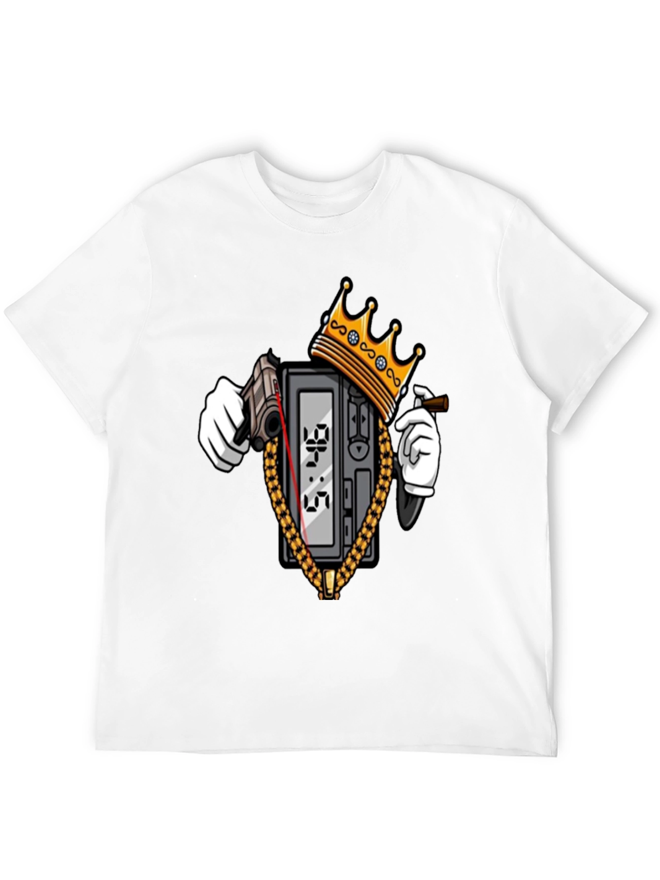 Gangster Clock T-Shirt - Black Crew Neck Graphic Tee
