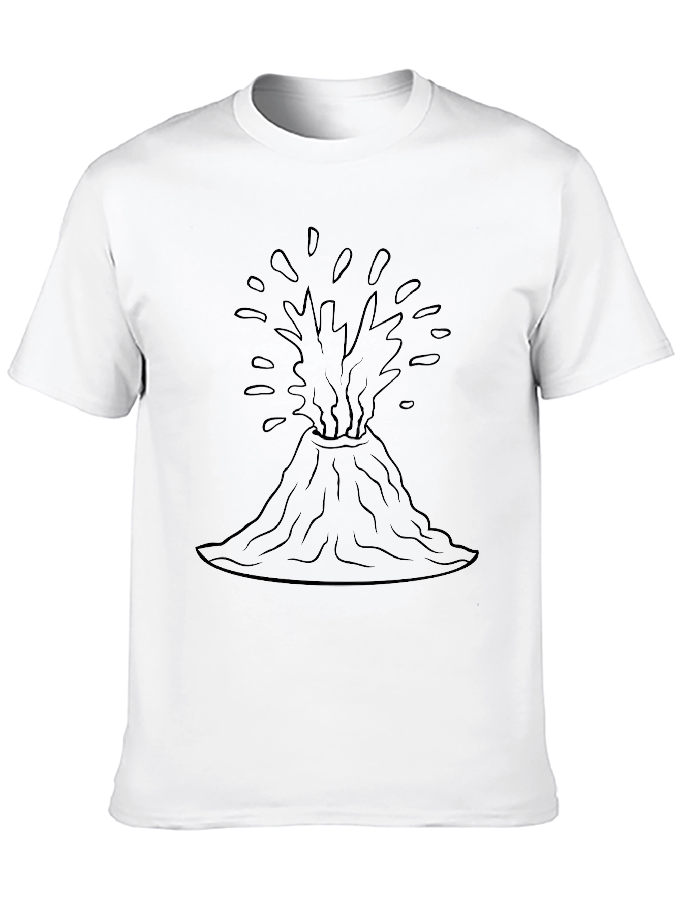 Volcano Eruption Graphic Tee - Black Unisex T-Shirt