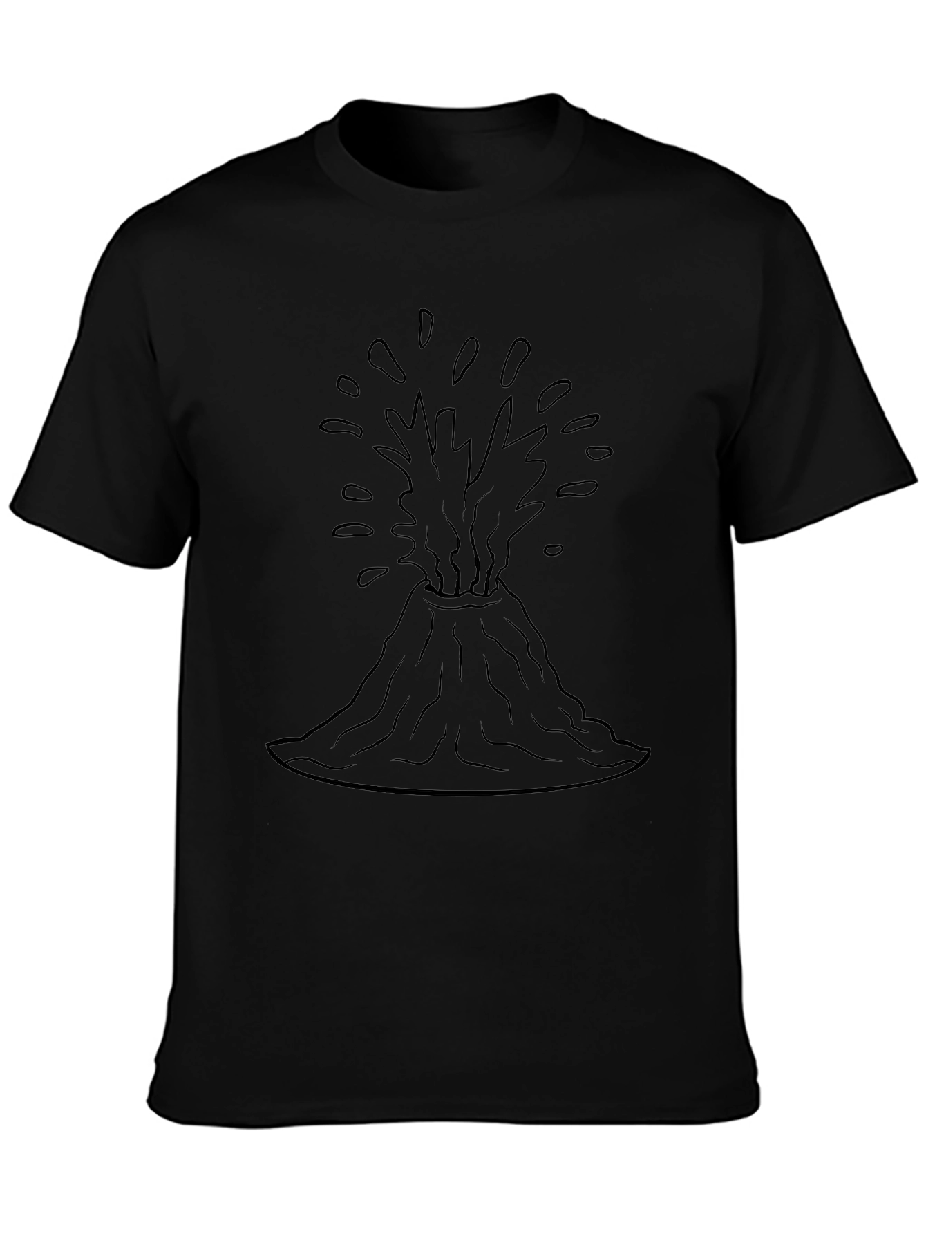 Volcano Eruption Graphic Tee - Black Unisex T-Shirt