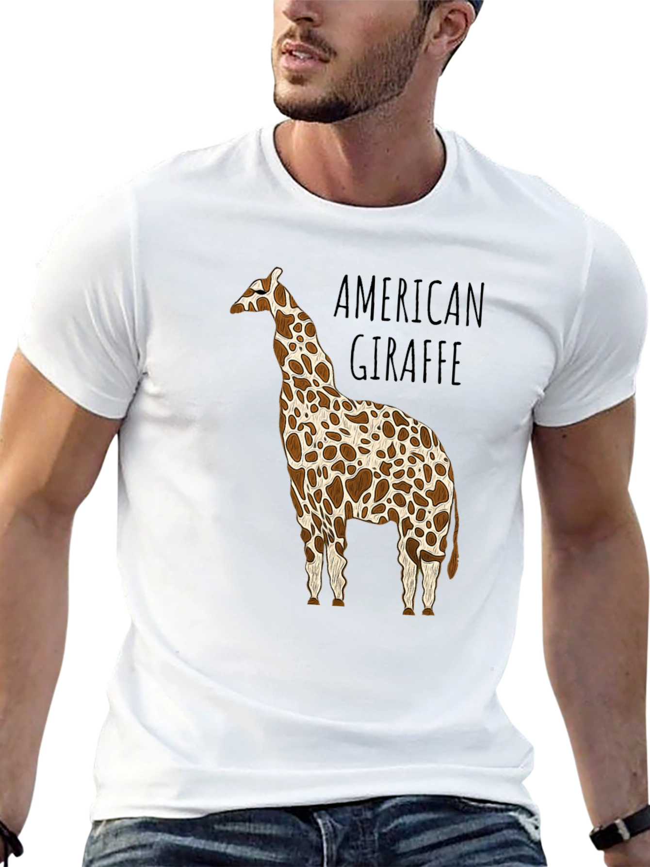 American Giraffe Graphic Tee - Unique Design