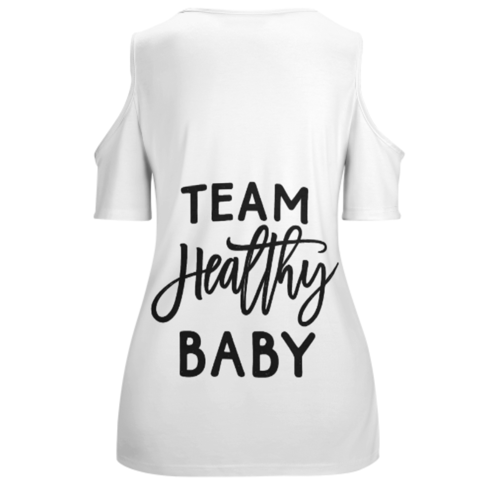 Team Healthy Baby Graphic T-Shirt – Cute Pregnancy Announcement Tee for Moms-To-Be(z171)