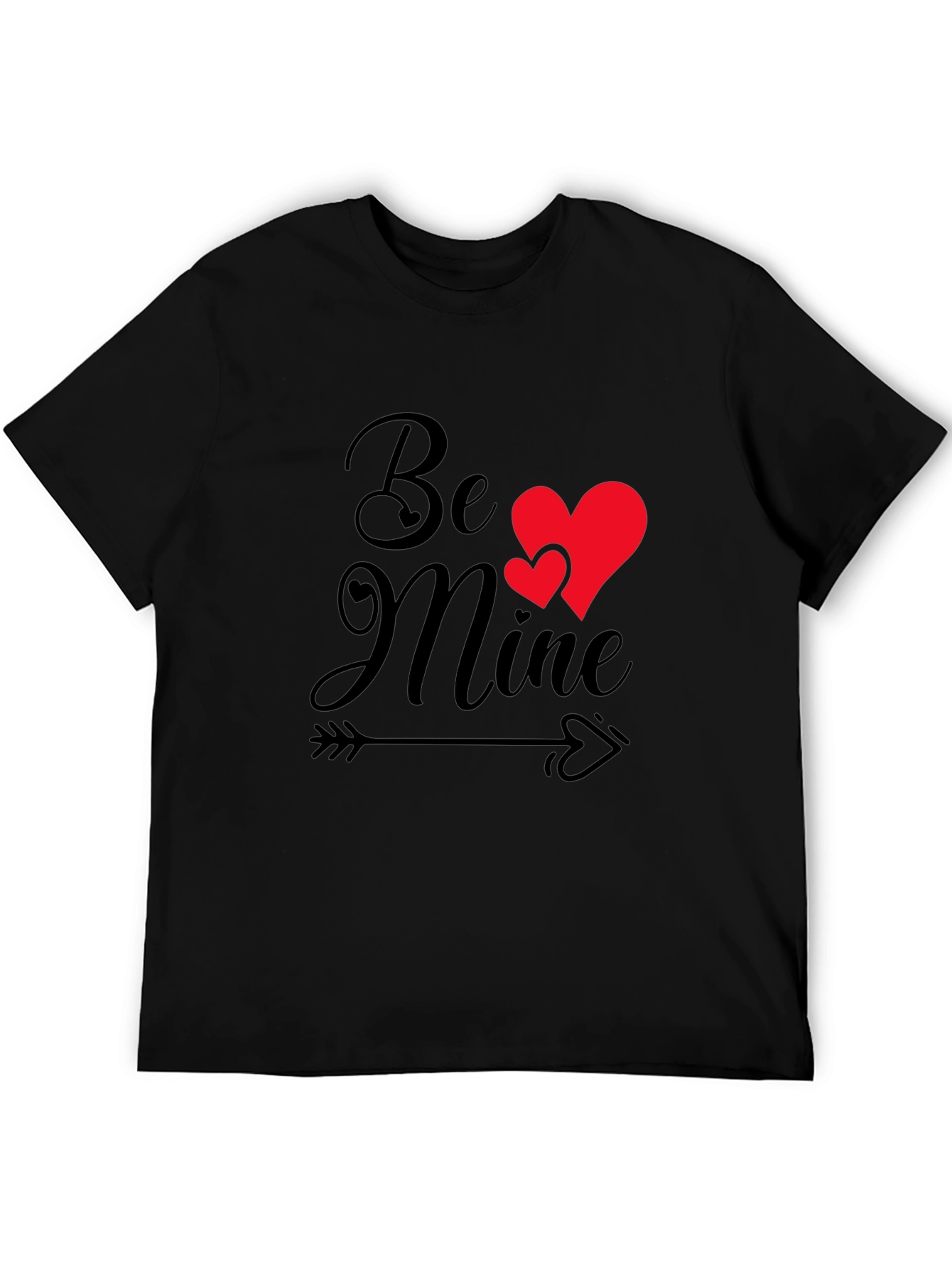 Be Mine Valentines Day Graphic Tee - Black