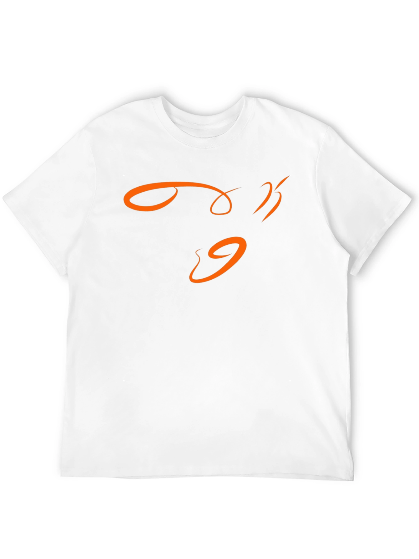 Modern Black T-Shirt with Abstract Orange Design