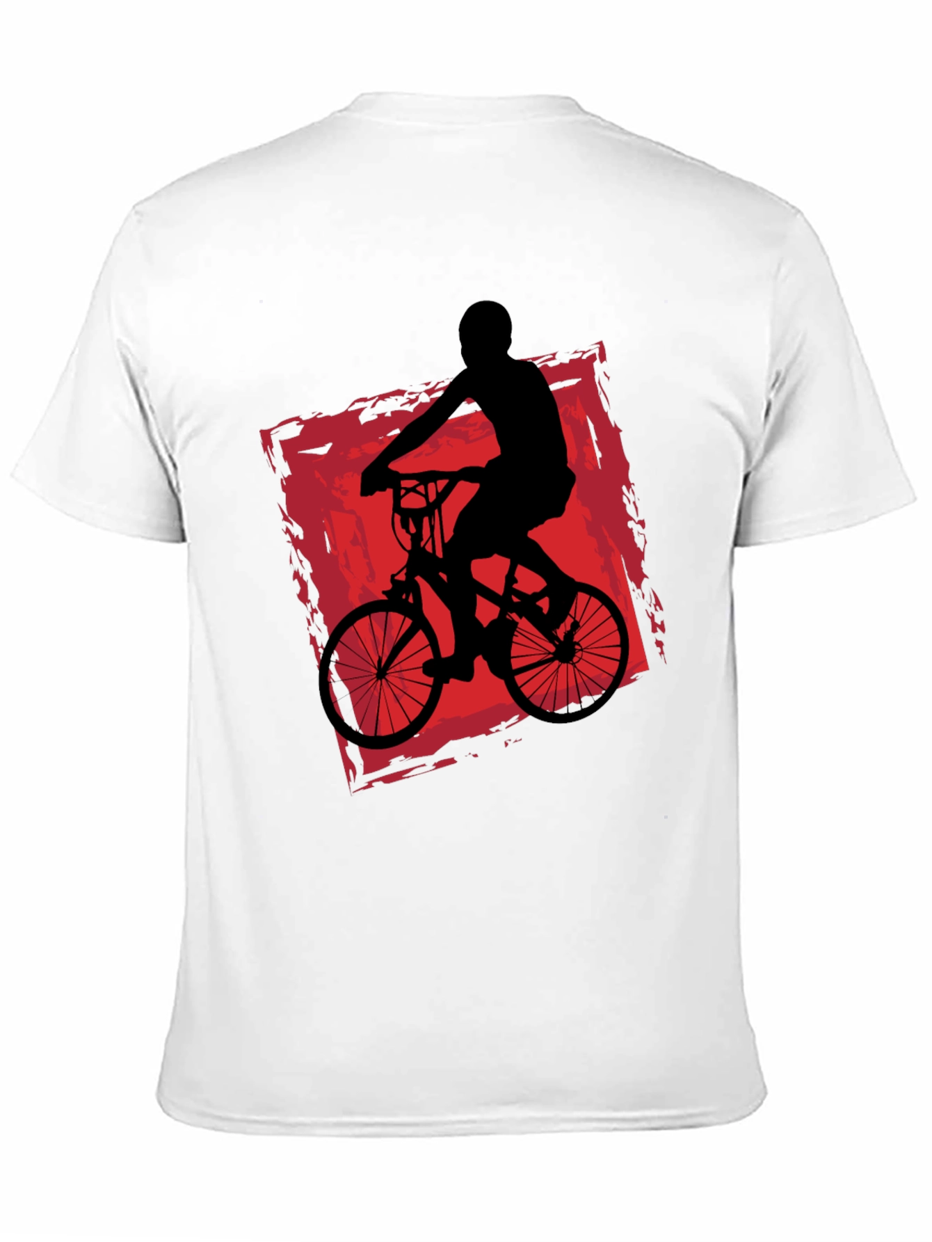 Mens Black T-Shirt with Bike Rider Graphic