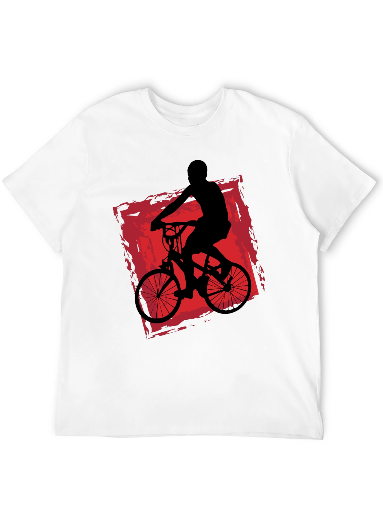 Mens Black T-Shirt with Bike Rider Graphic