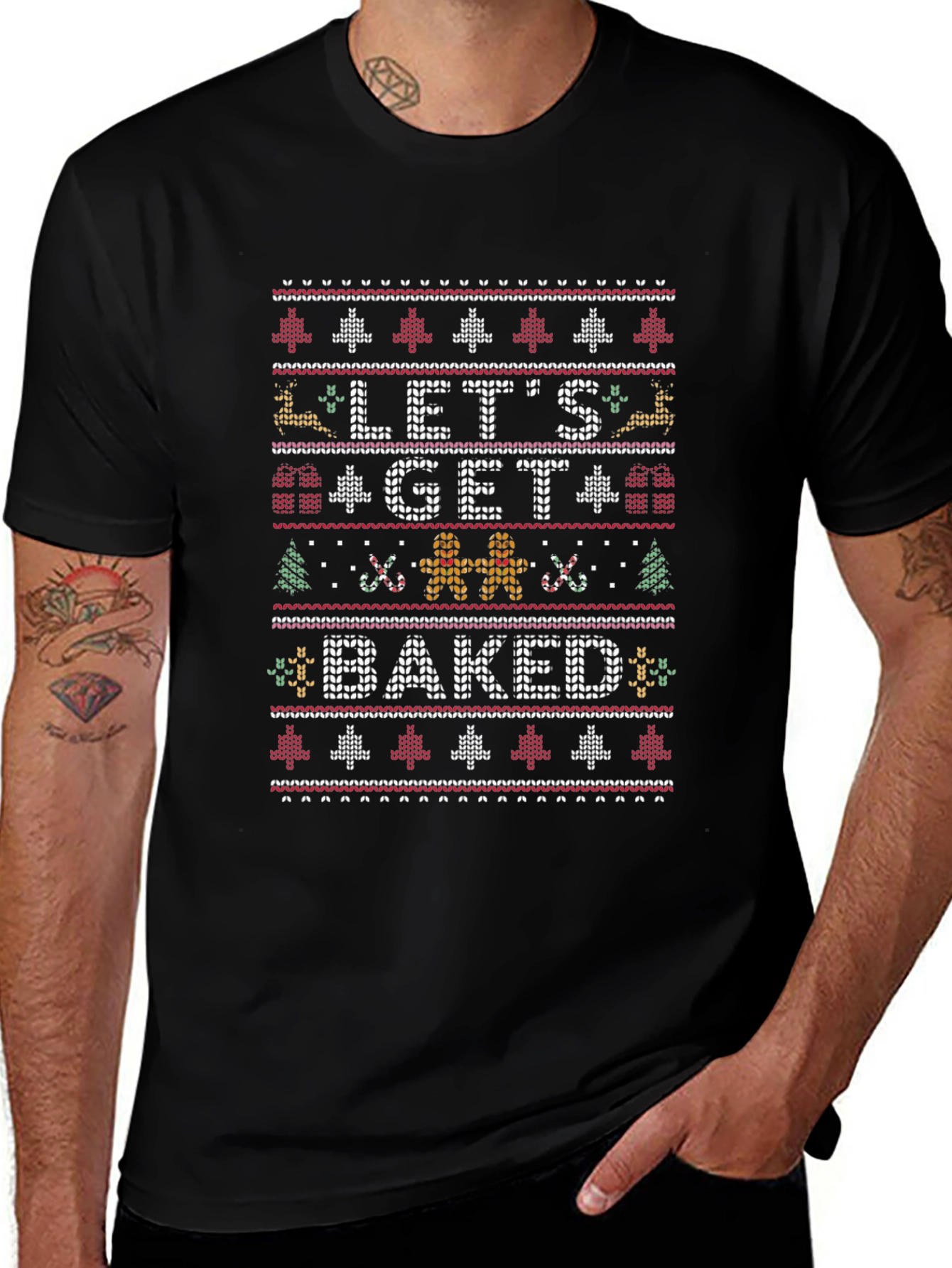 Lets Get Baked Ugly Christmas Sweater T-Shirt