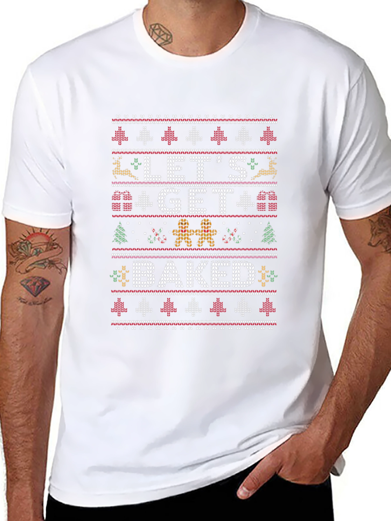 Lets Get Baked Ugly Christmas Sweater T-Shirt