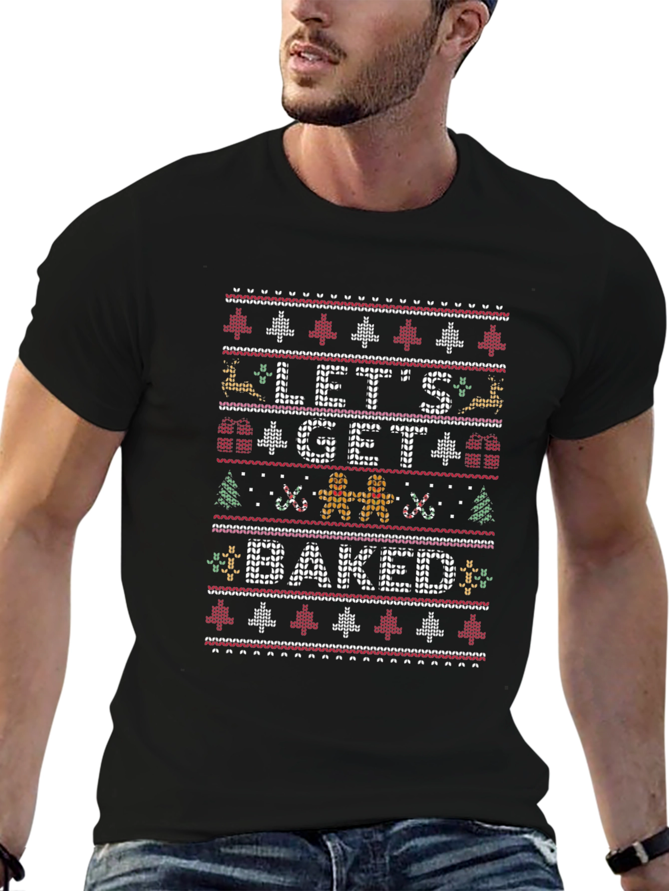Lets Get Baked Ugly Christmas Sweater T-Shirt