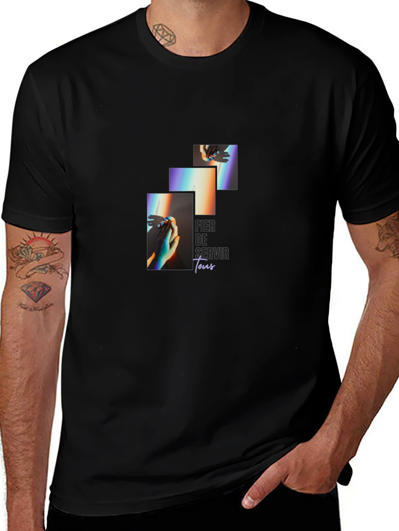 Unique Graphic Print Black T-Shirt