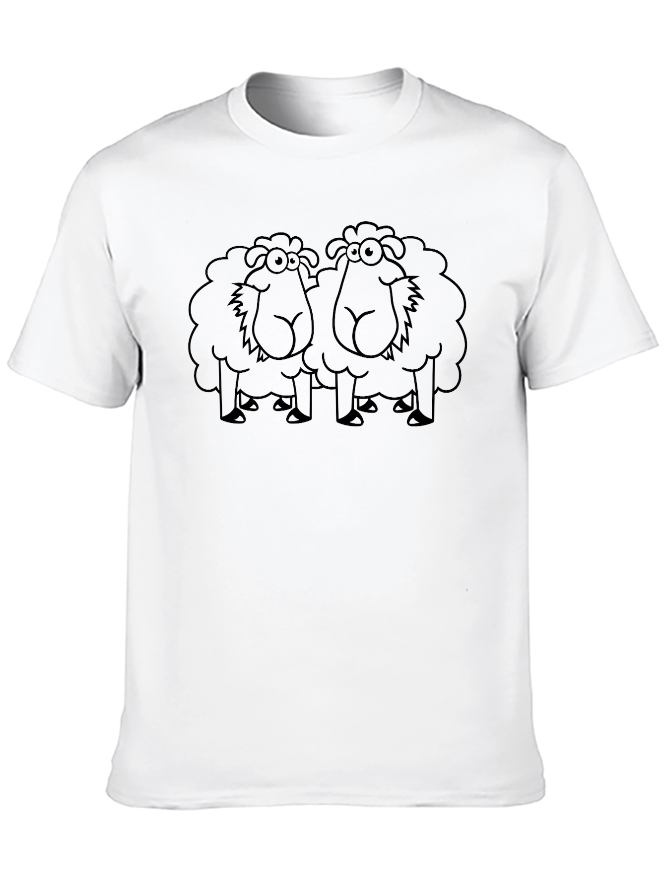 Black T-Shirt with Sheep Graphic