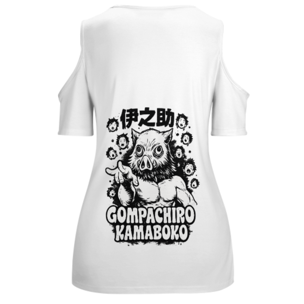 Gompachiro Kamaboko Graphic T-Shirt – Funny Boar Mask Anime Inspired Streetwear Tee(z177)