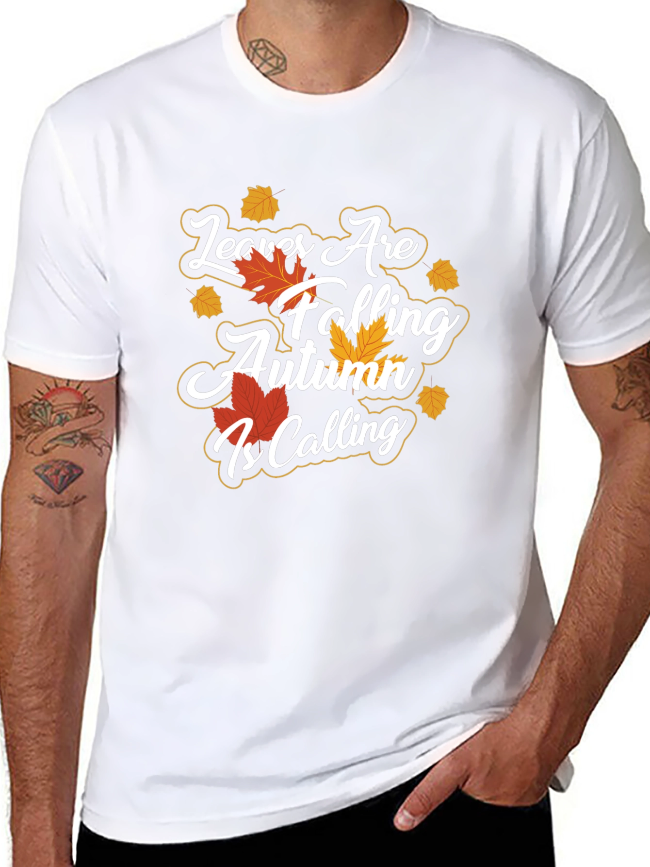 Autumn Calling T-Shirt - Falling Leaves Design
