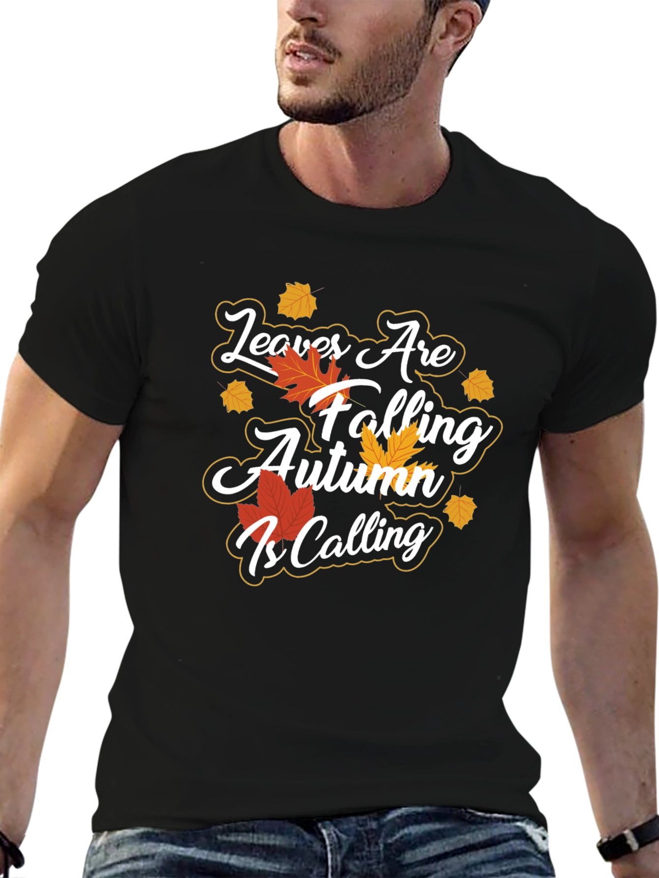 Autumn Calling T-Shirt - Falling Leaves Design