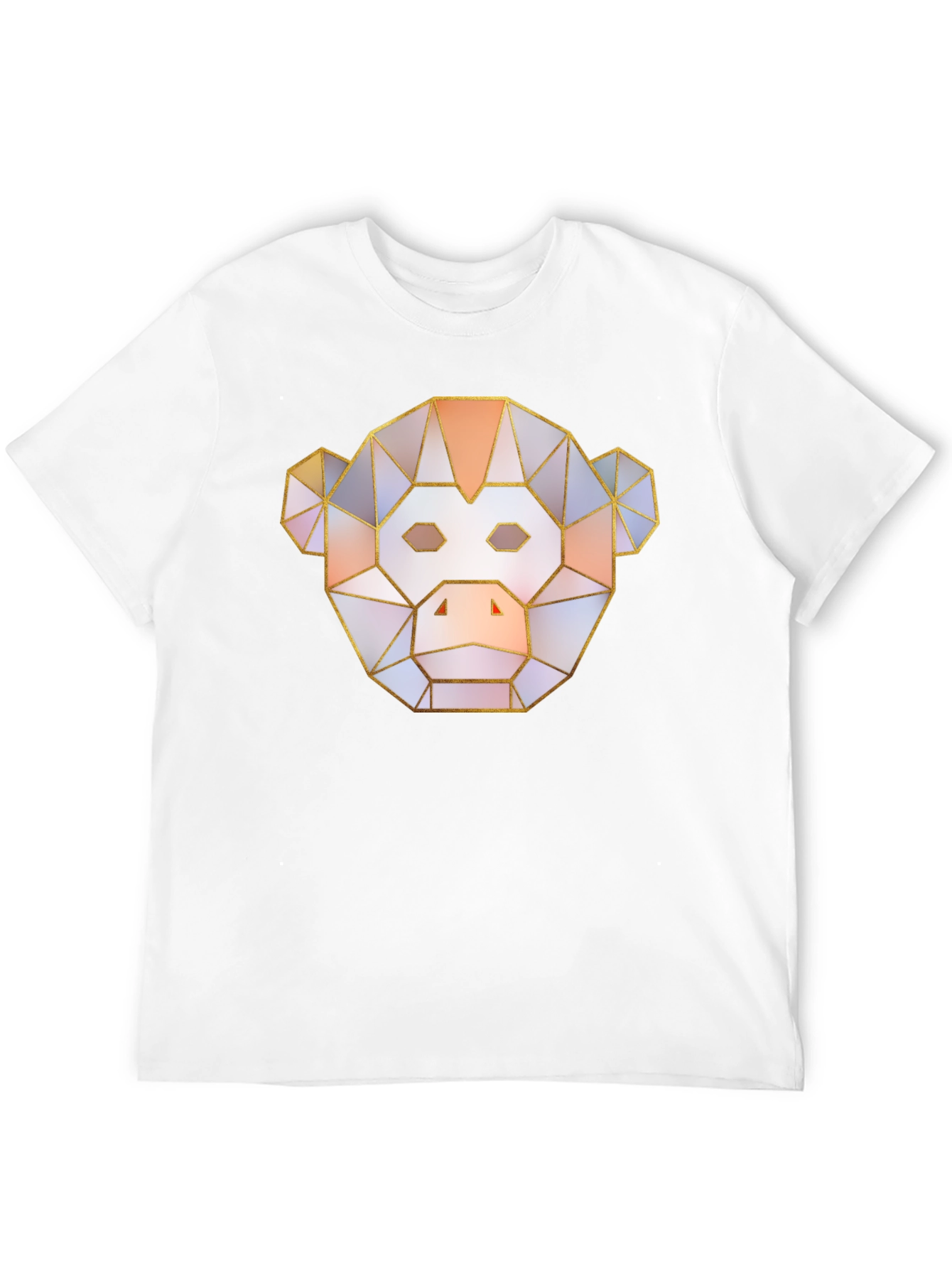 Geometric Monkey Face Graphic T-Shirt