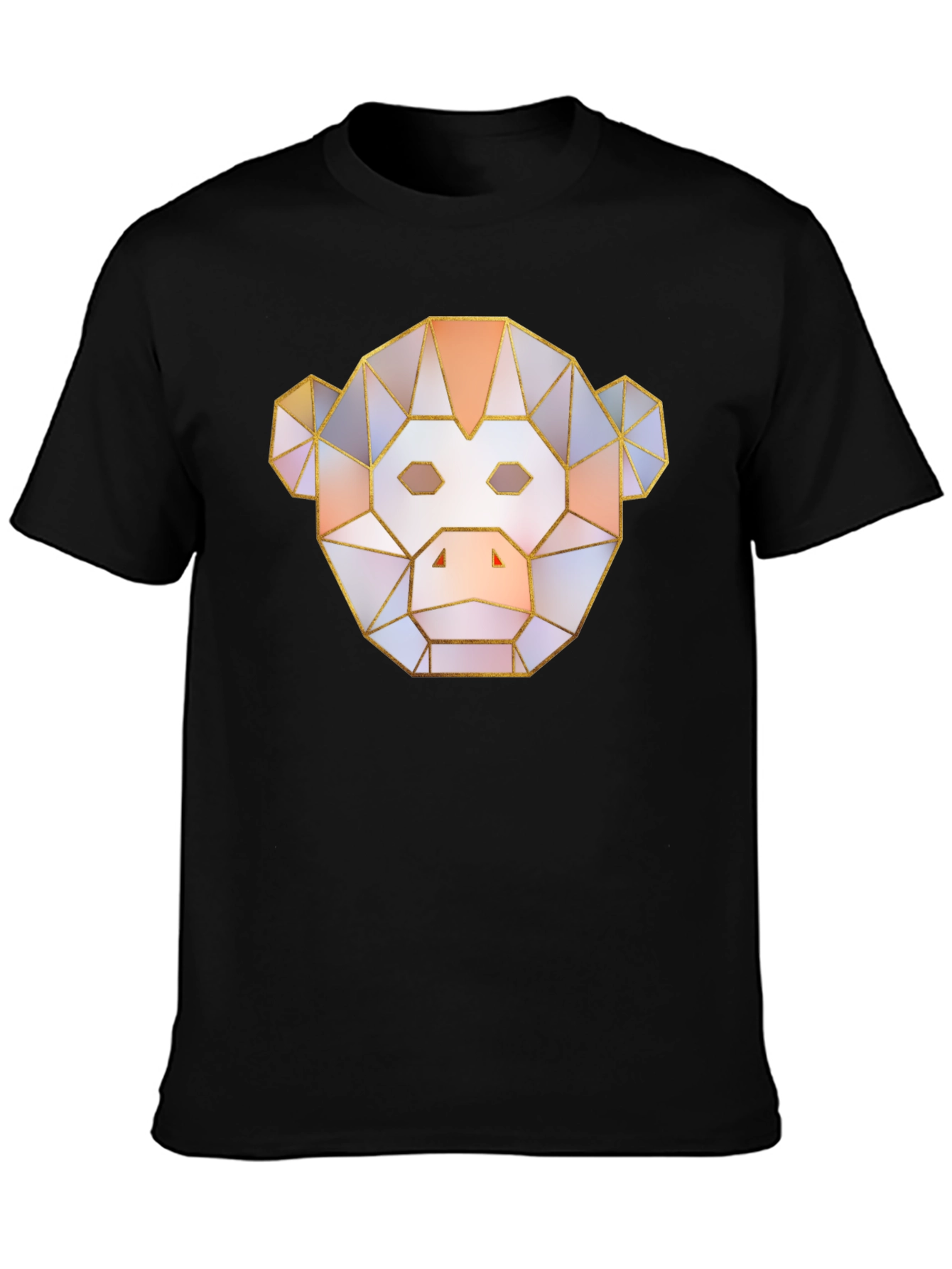 Geometric Monkey Face Graphic T-Shirt