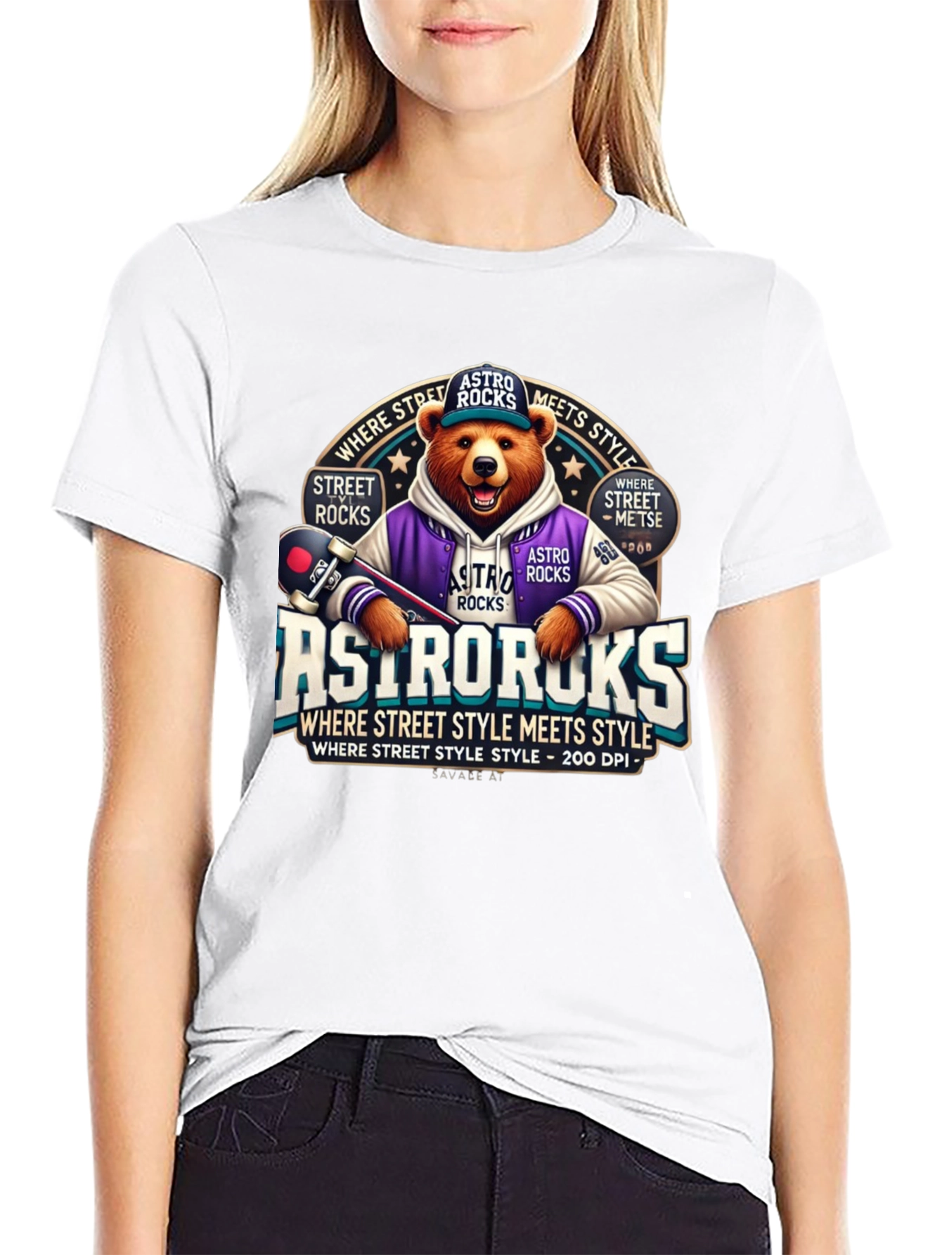 Astro Rocks Bear Graphic T-Shirt