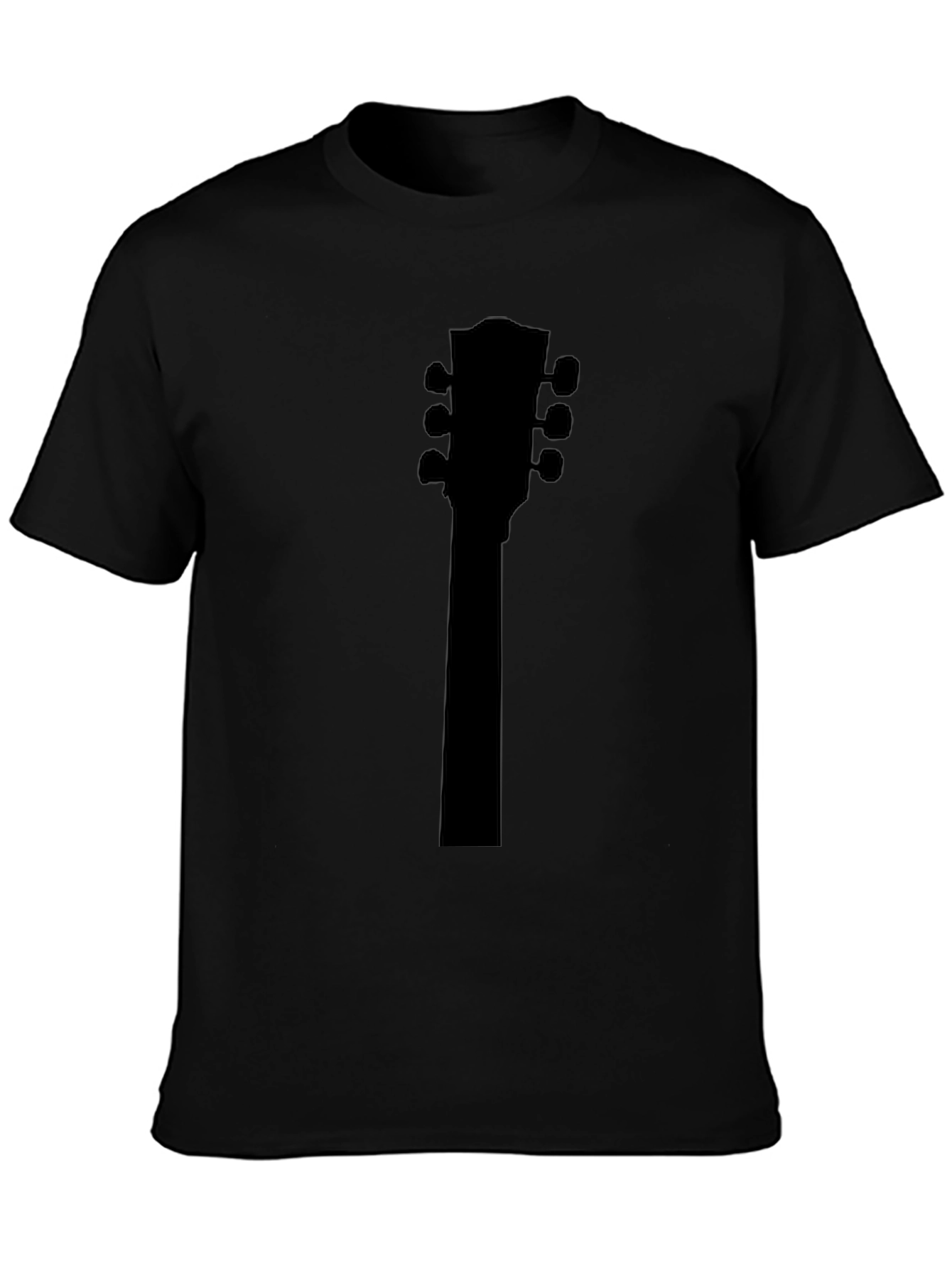 Guitar Headstock Silhouette Tee - Musician Style