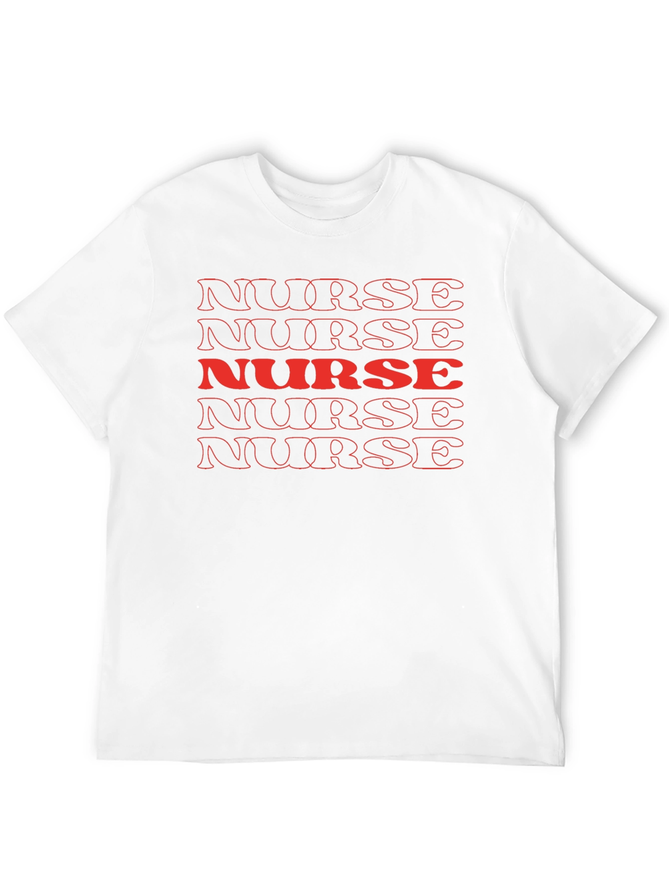 Retro Nurse Graphic T-Shirt - Bold Red Text