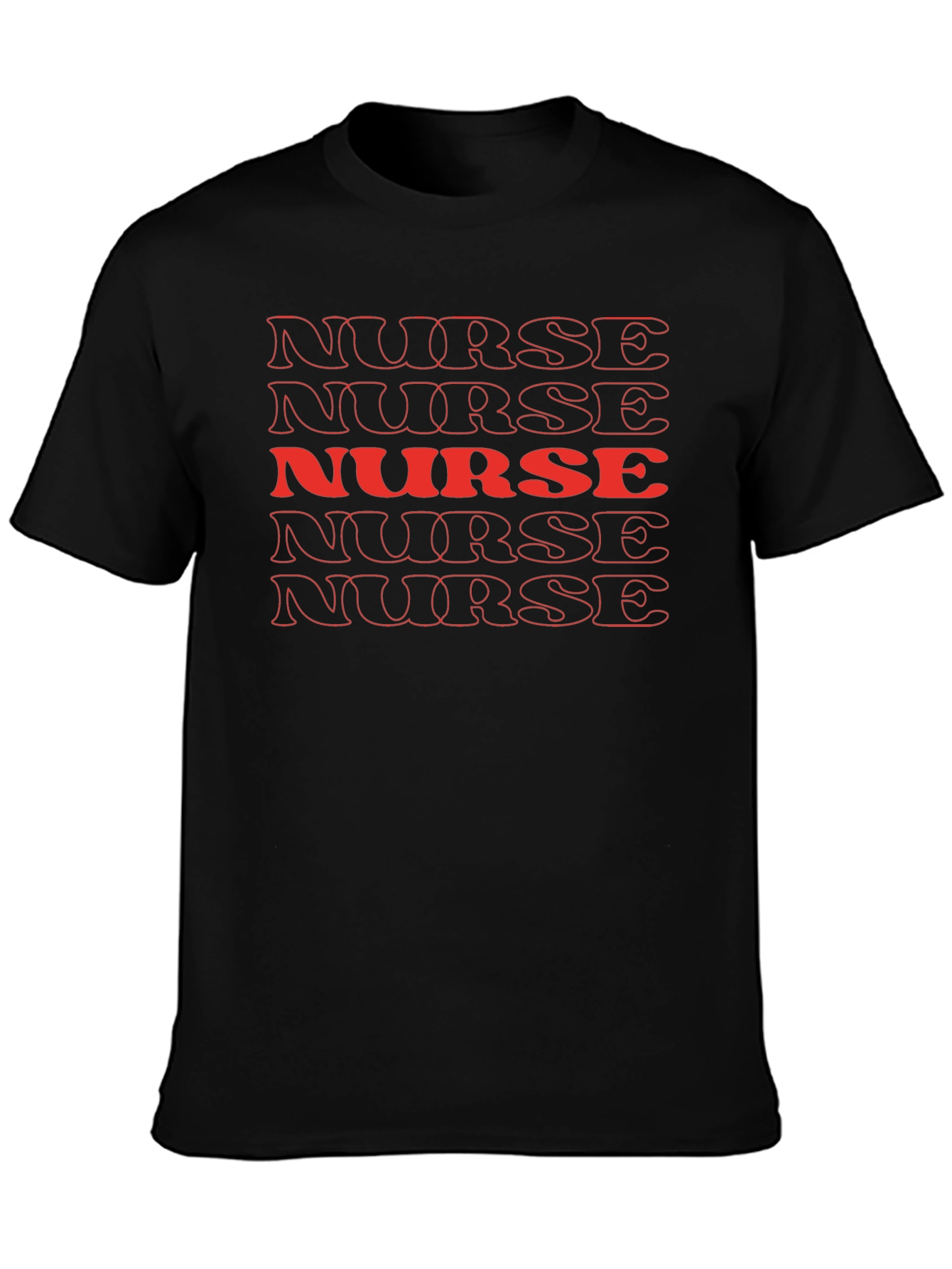 Retro Nurse Graphic T-Shirt - Bold Red Text