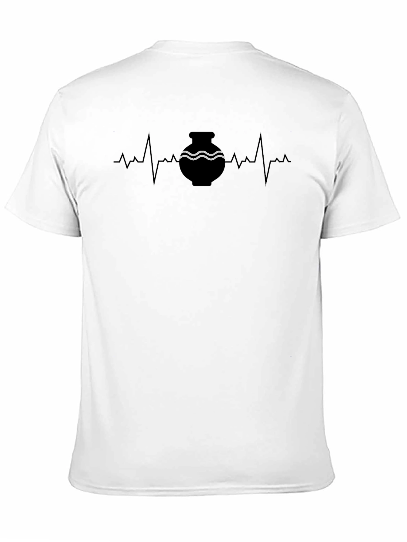 Pottery Heartbeat Graphic Tee - Stylish Black T-Shirt