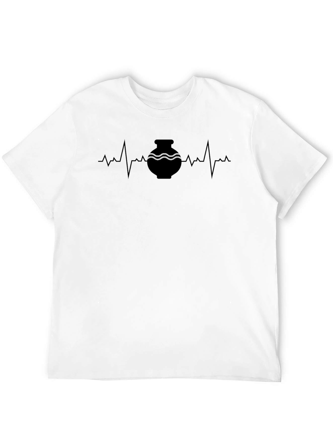 Pottery Heartbeat Graphic Tee - Stylish Black T-Shirt
