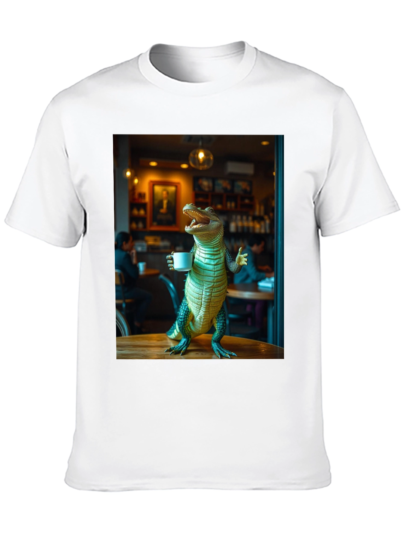Alligator Drinking Coffee T-Shirt