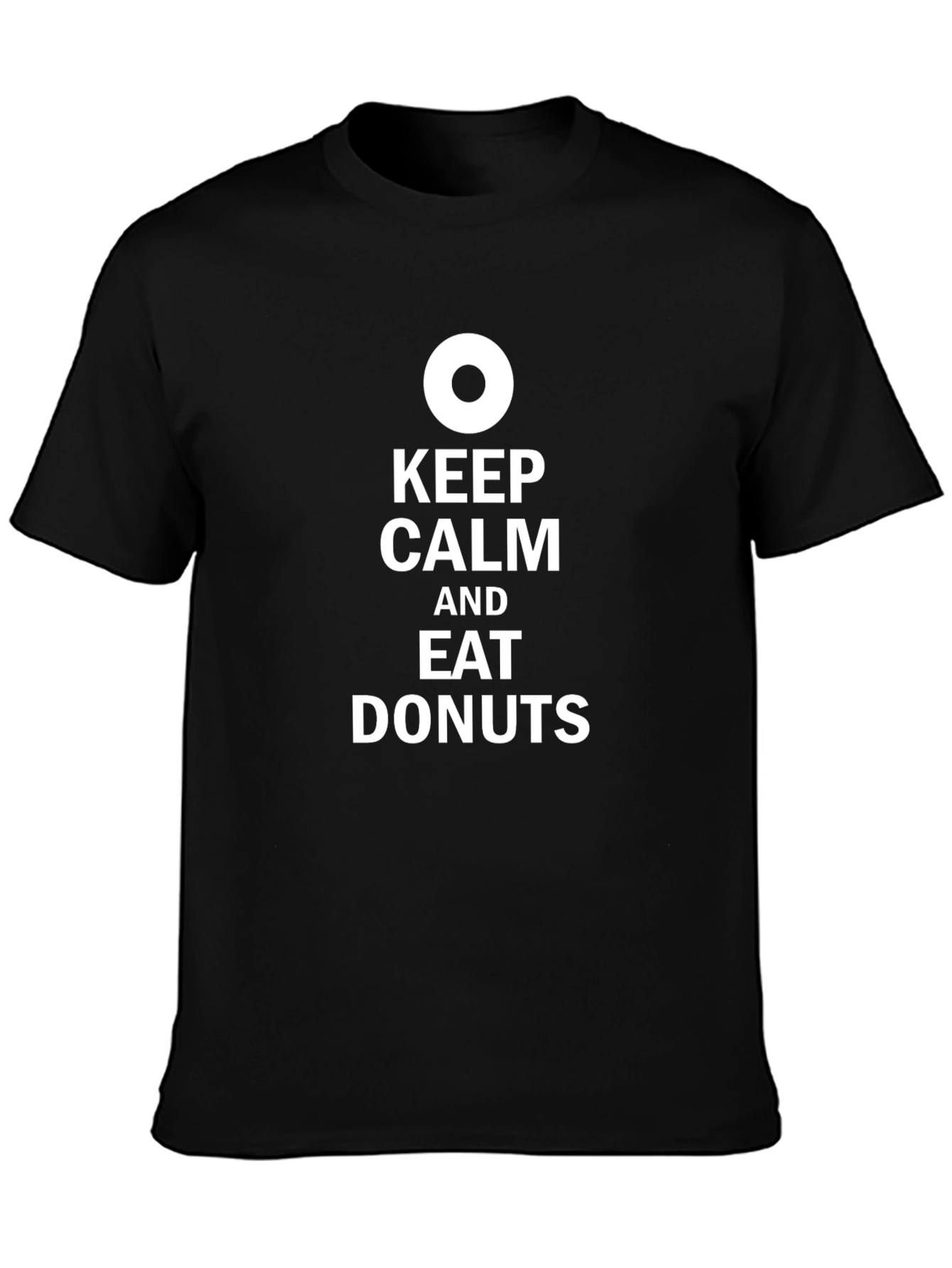 Keep Calm and Eat Donuts Black T-Shirt