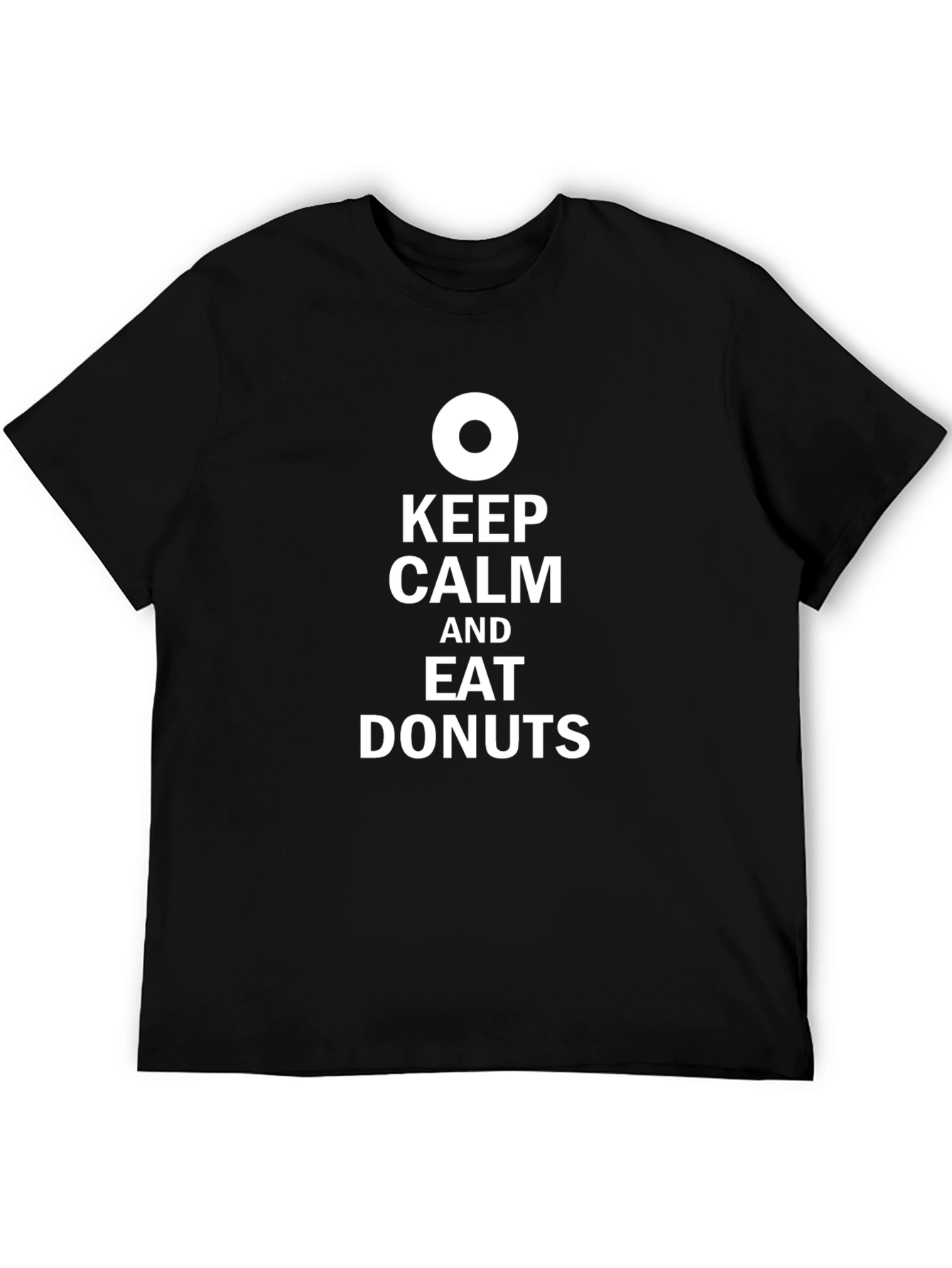 Keep Calm and Eat Donuts Black T-Shirt